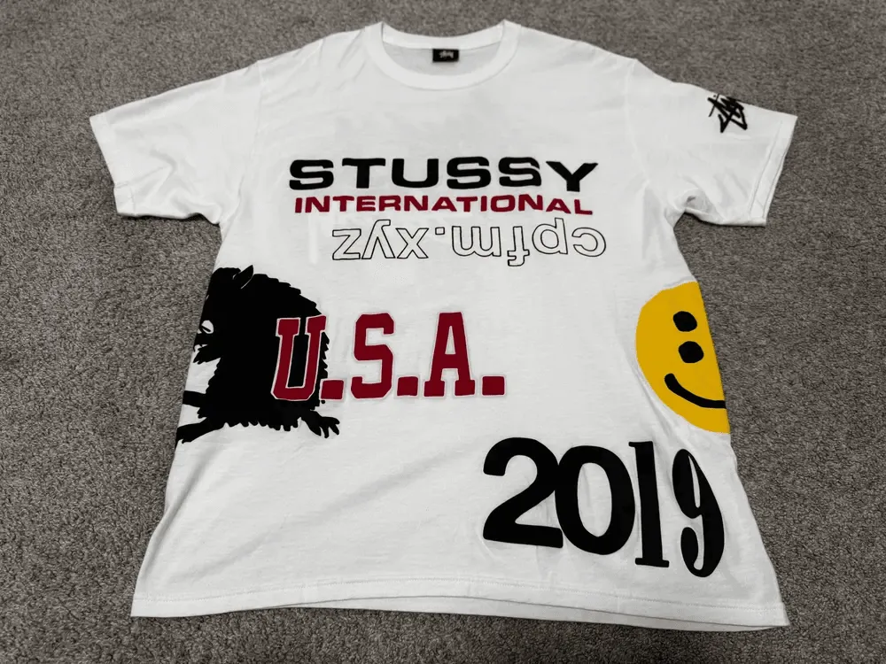 Product image for Stussy x Cactus Plant Flea Market USA 2019 Tee | Size L |  22 x 30