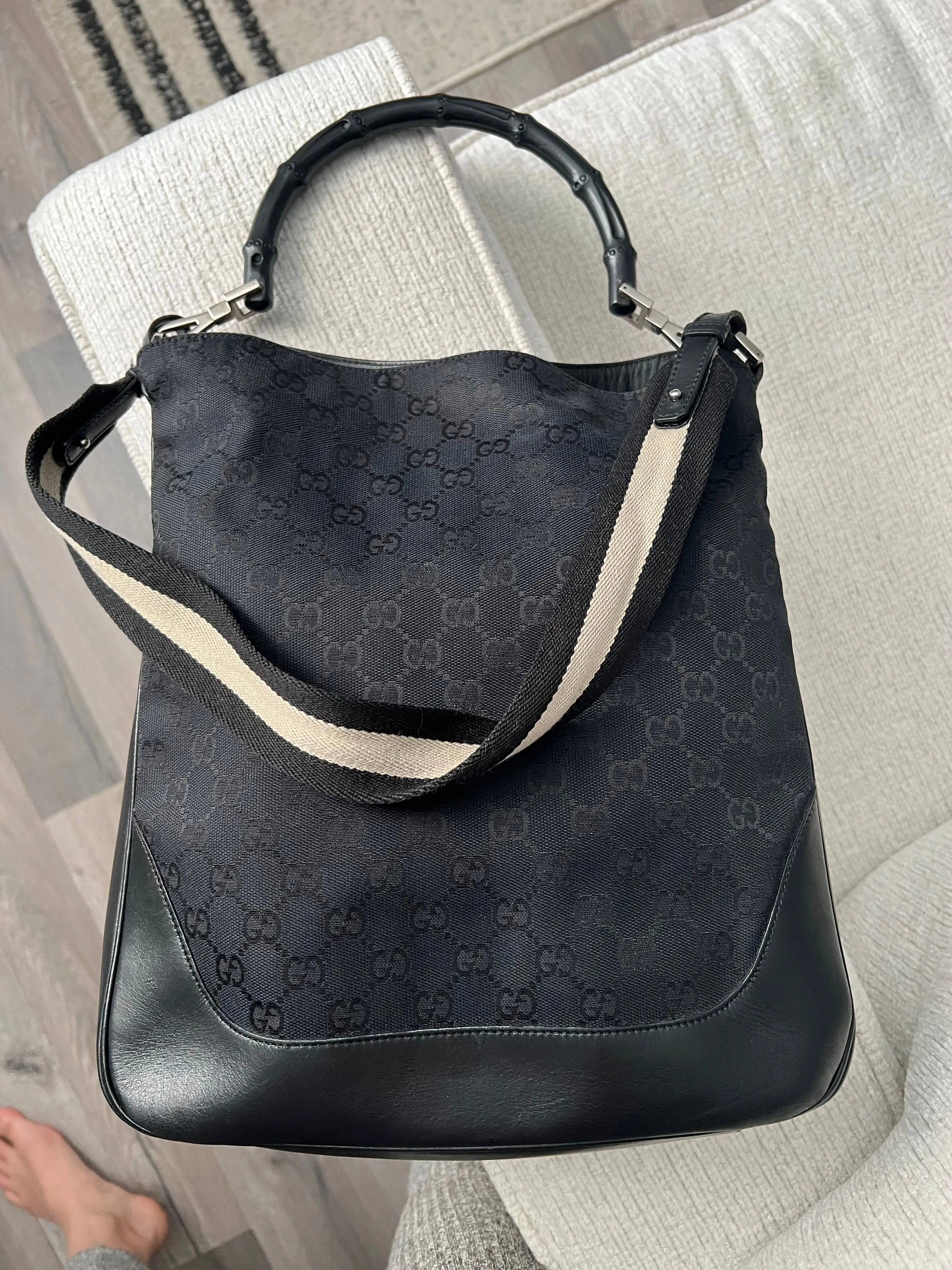 Product image for #205 Gucci vintage tote bag w bamboo handle