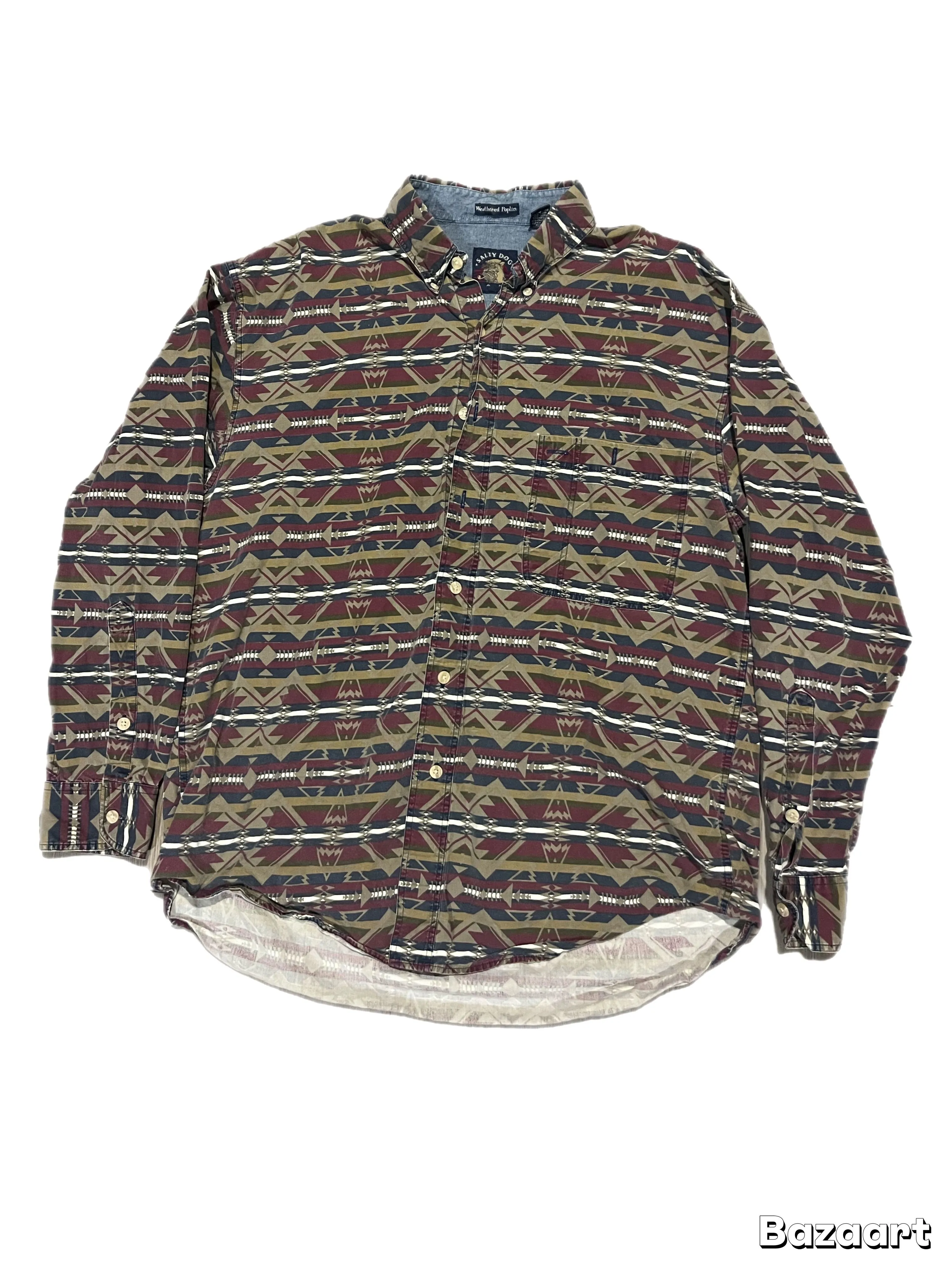 Product image for Vtg Salty dog Aztec Poplin shirt