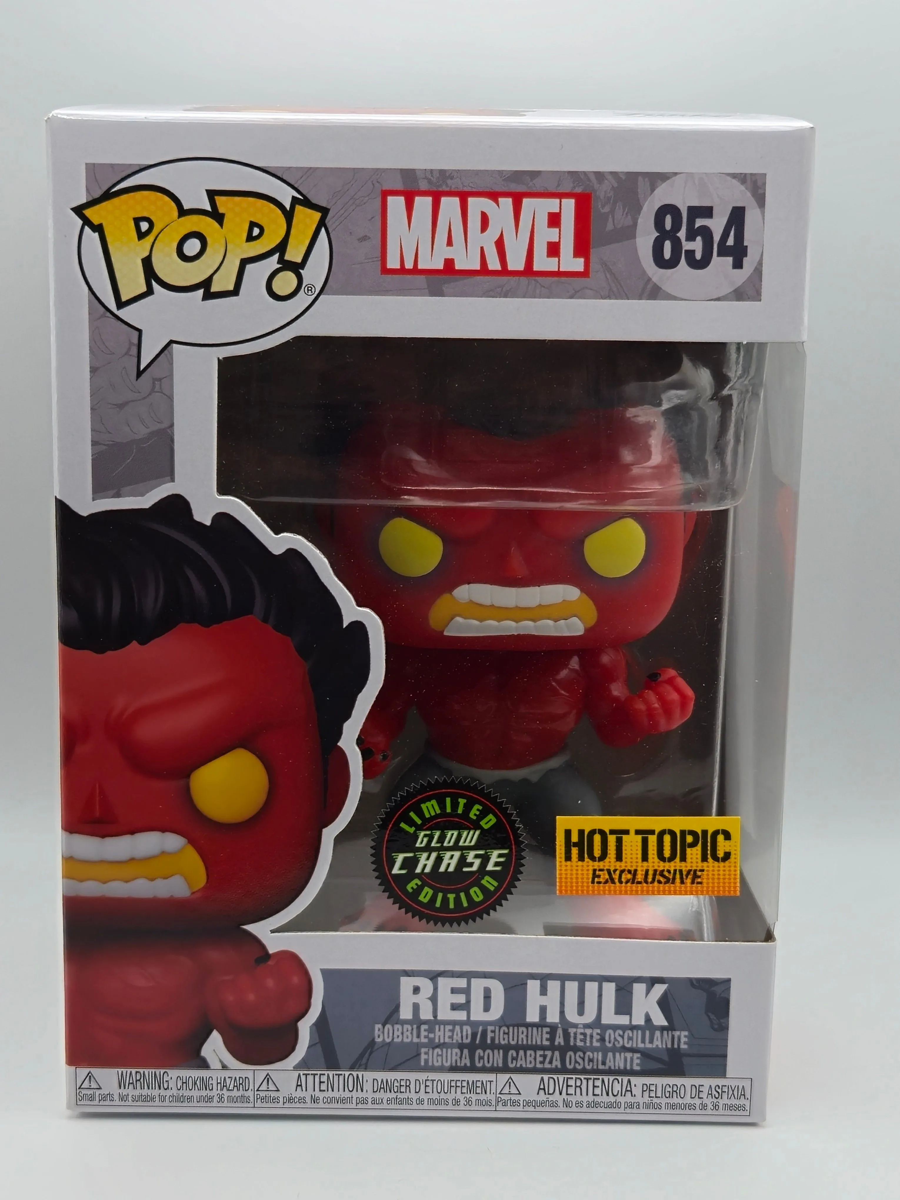 Product image for Funko Pop! Marvel 854 Red Hulk Glow Chase Hot Topic Vinyl Figure 