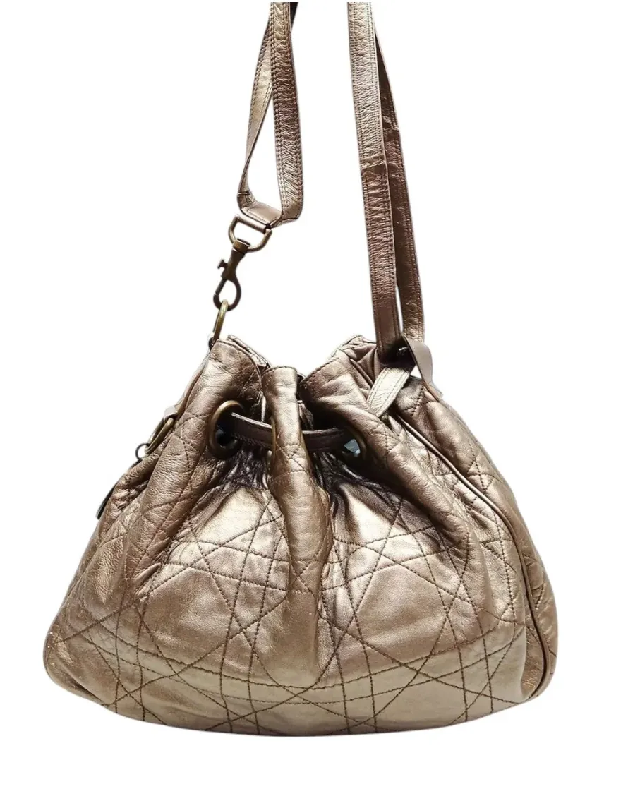 Product image for Dior Chrome Leather Cannage Bucket Bag