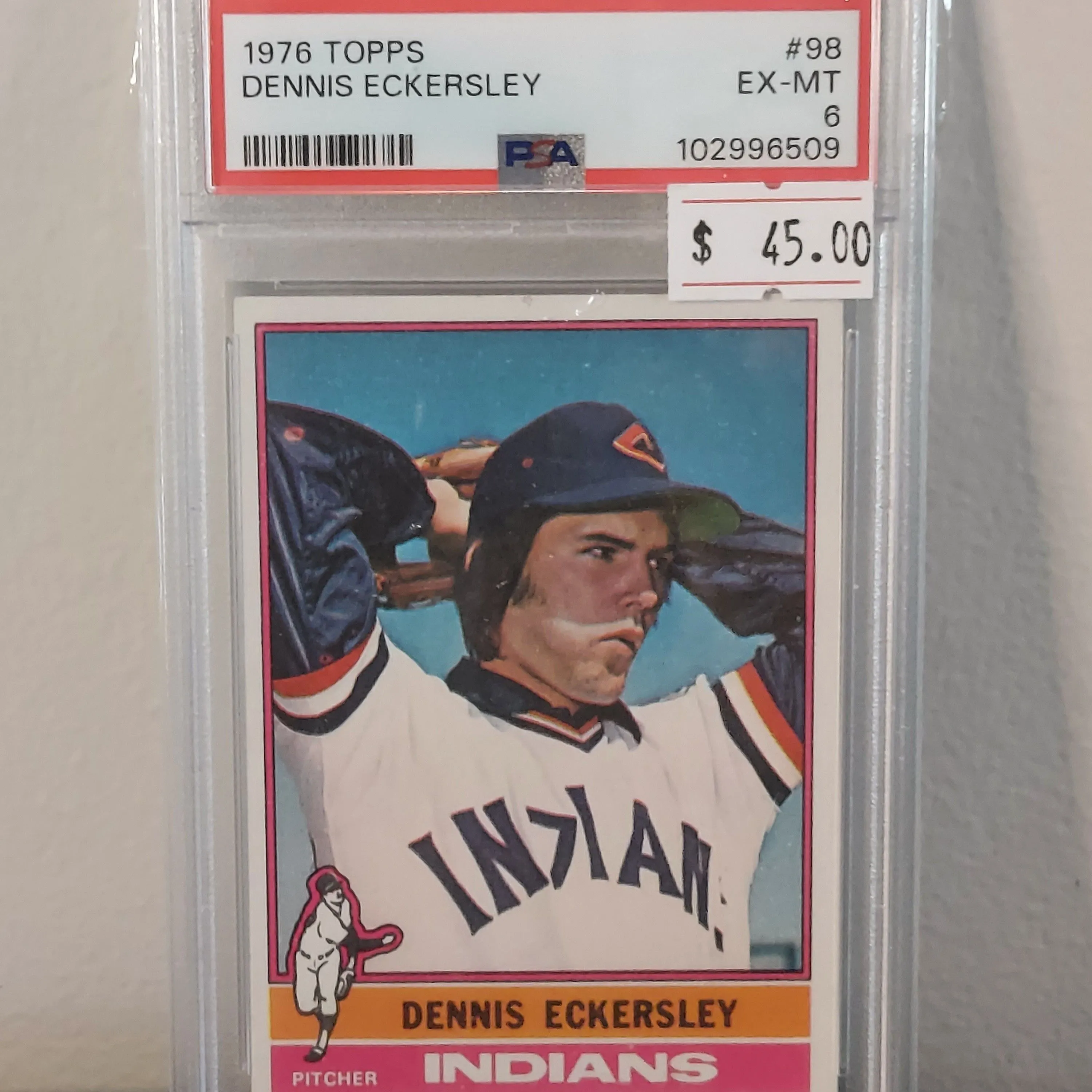 Product image for 1976 Topps 98 Dennis Eckersley RC PSA 6