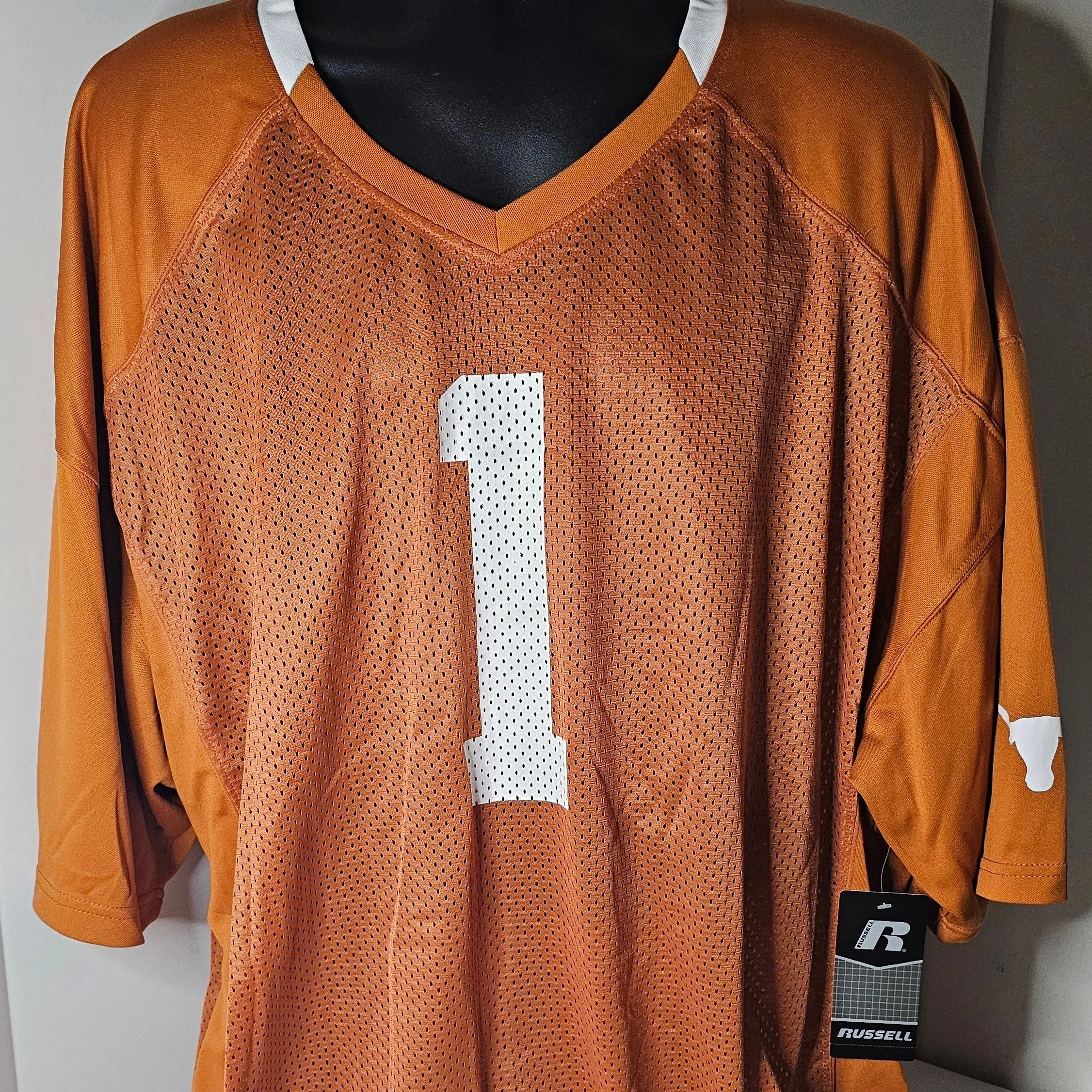 Product image for Mens 3XL(56-58)Russell Texas Longhorns Jersey