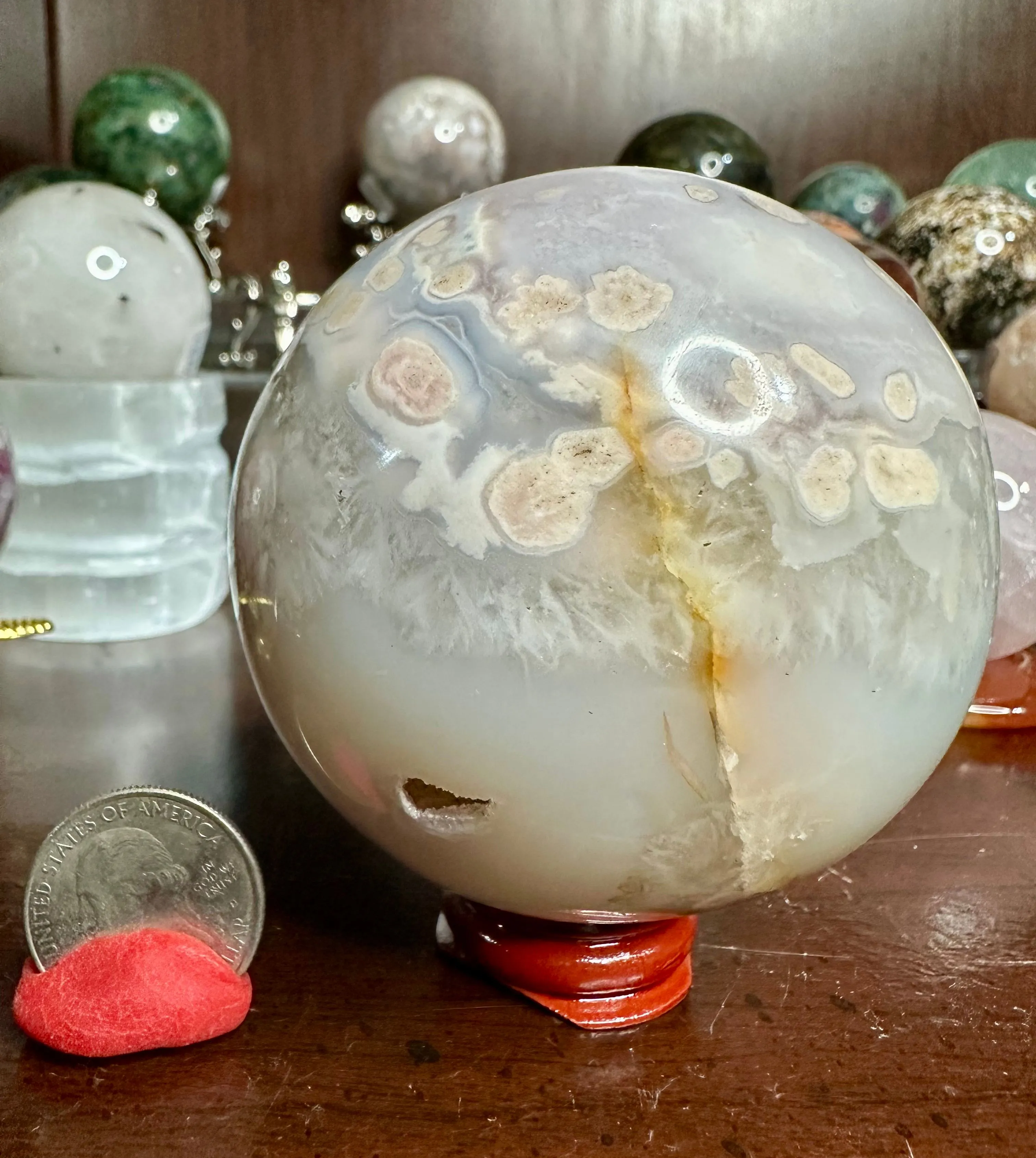 Product image for Blue Flower Agate Sphere