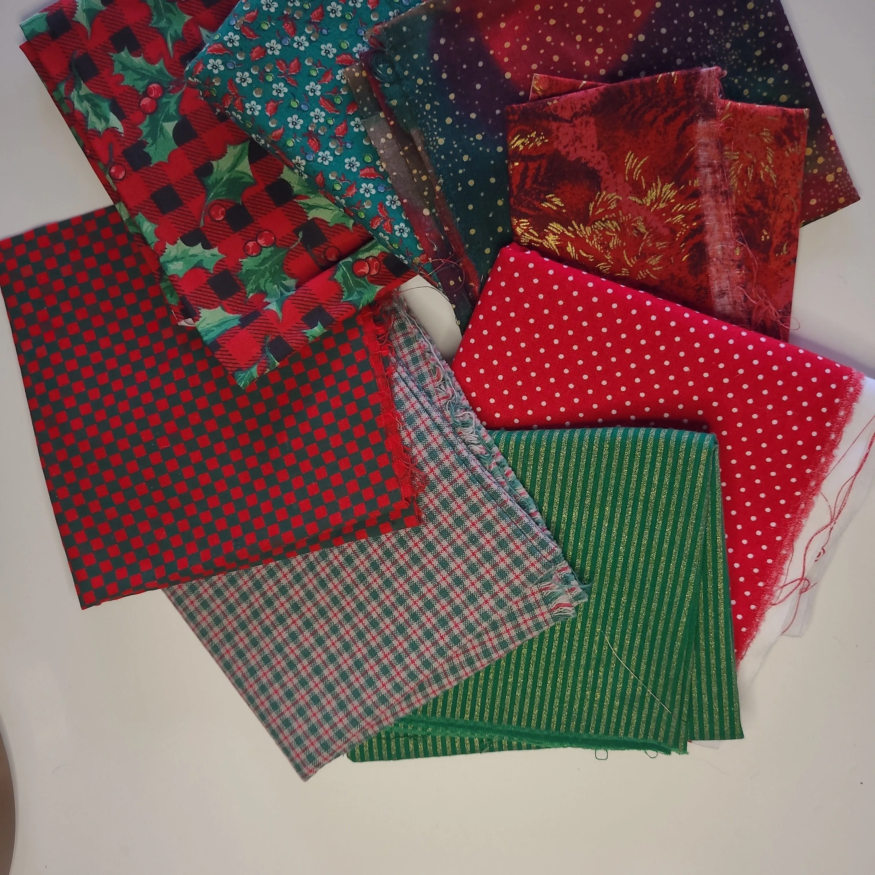 Product image for #V13 vintage cotton flannel fabric.  green red burgundy