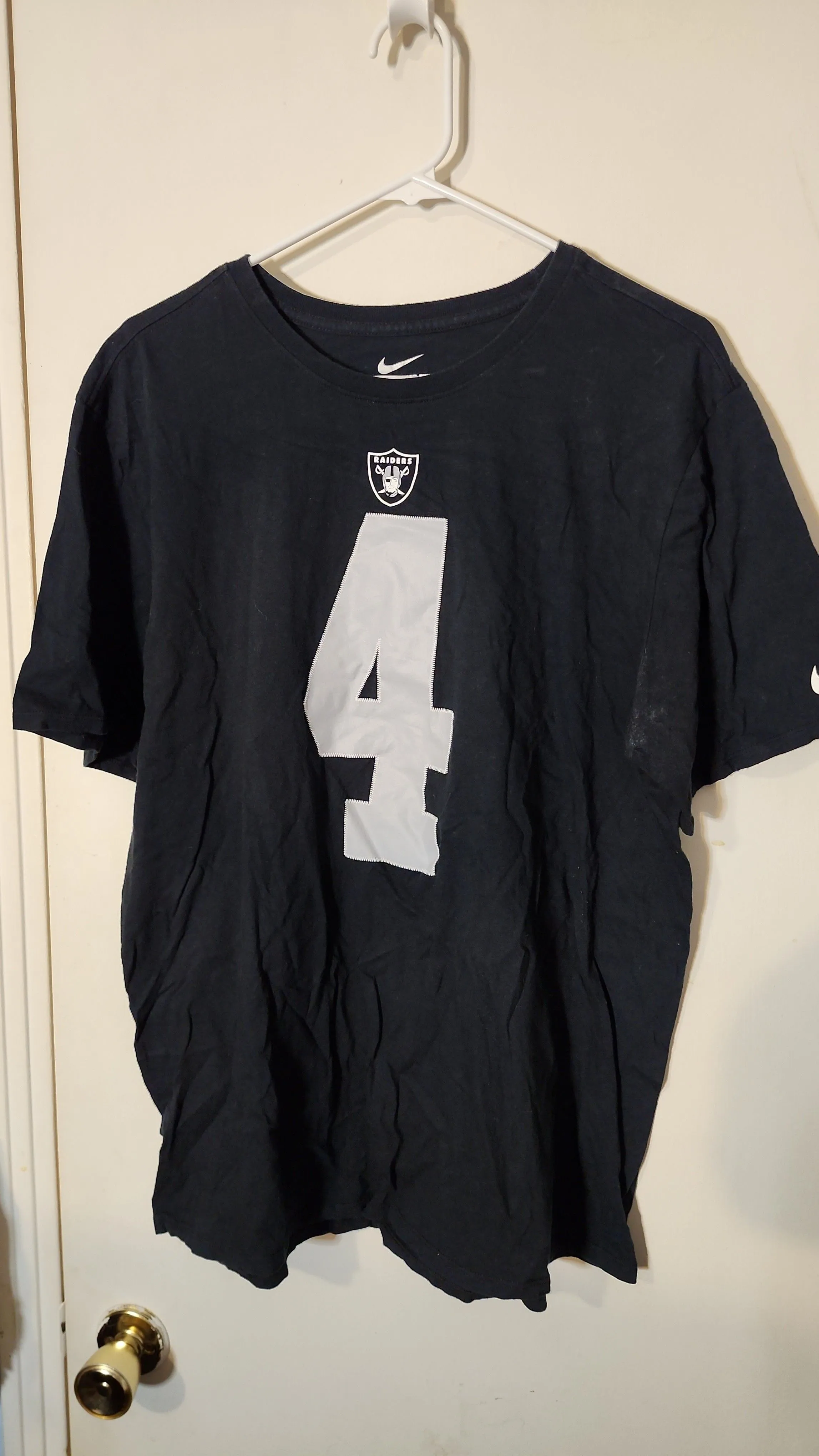 Product image for Raiders #4 Carr shirt, Nike brand , xl. (a219)