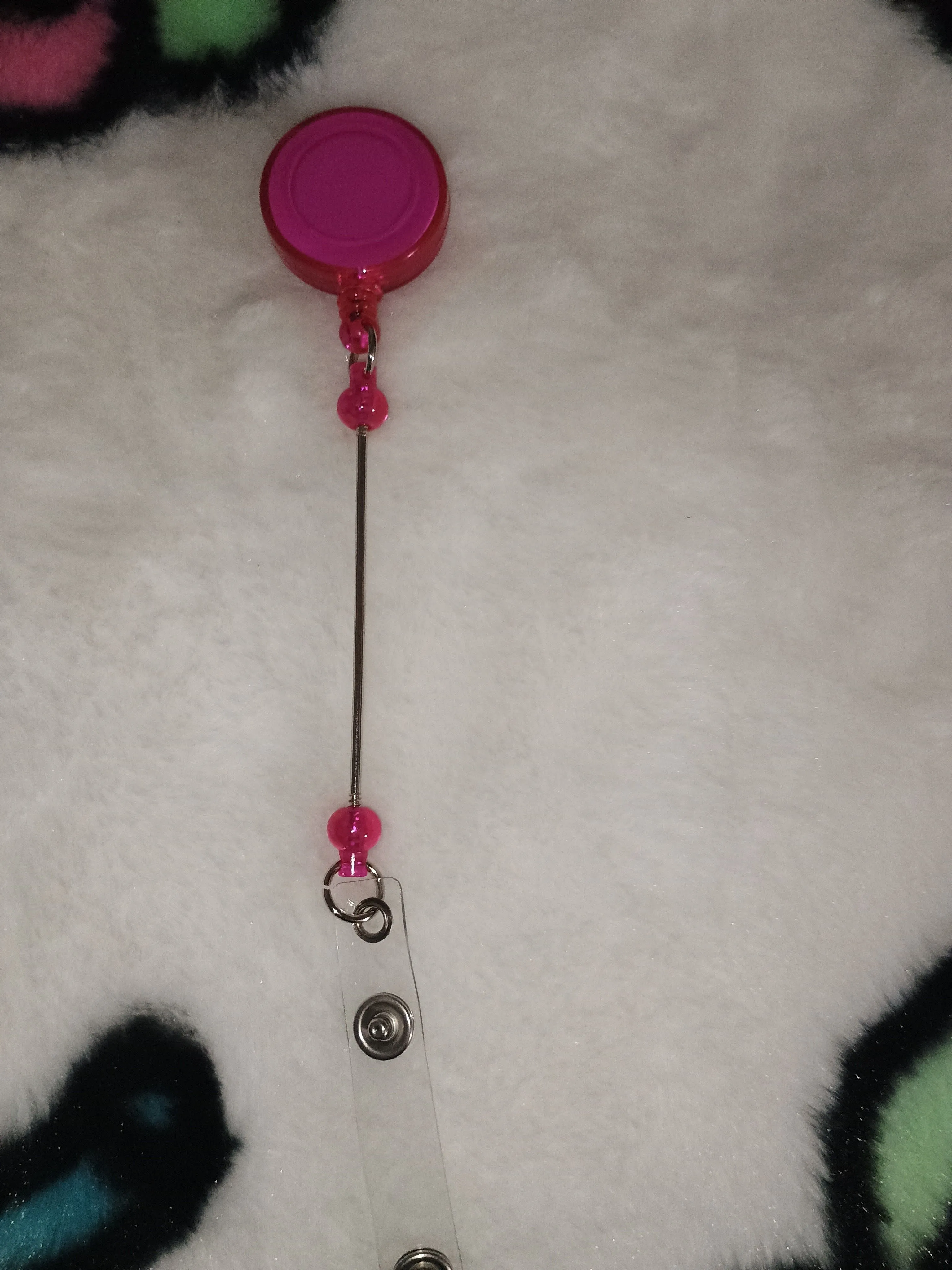 Product image for Hot Pink translucent badge reel