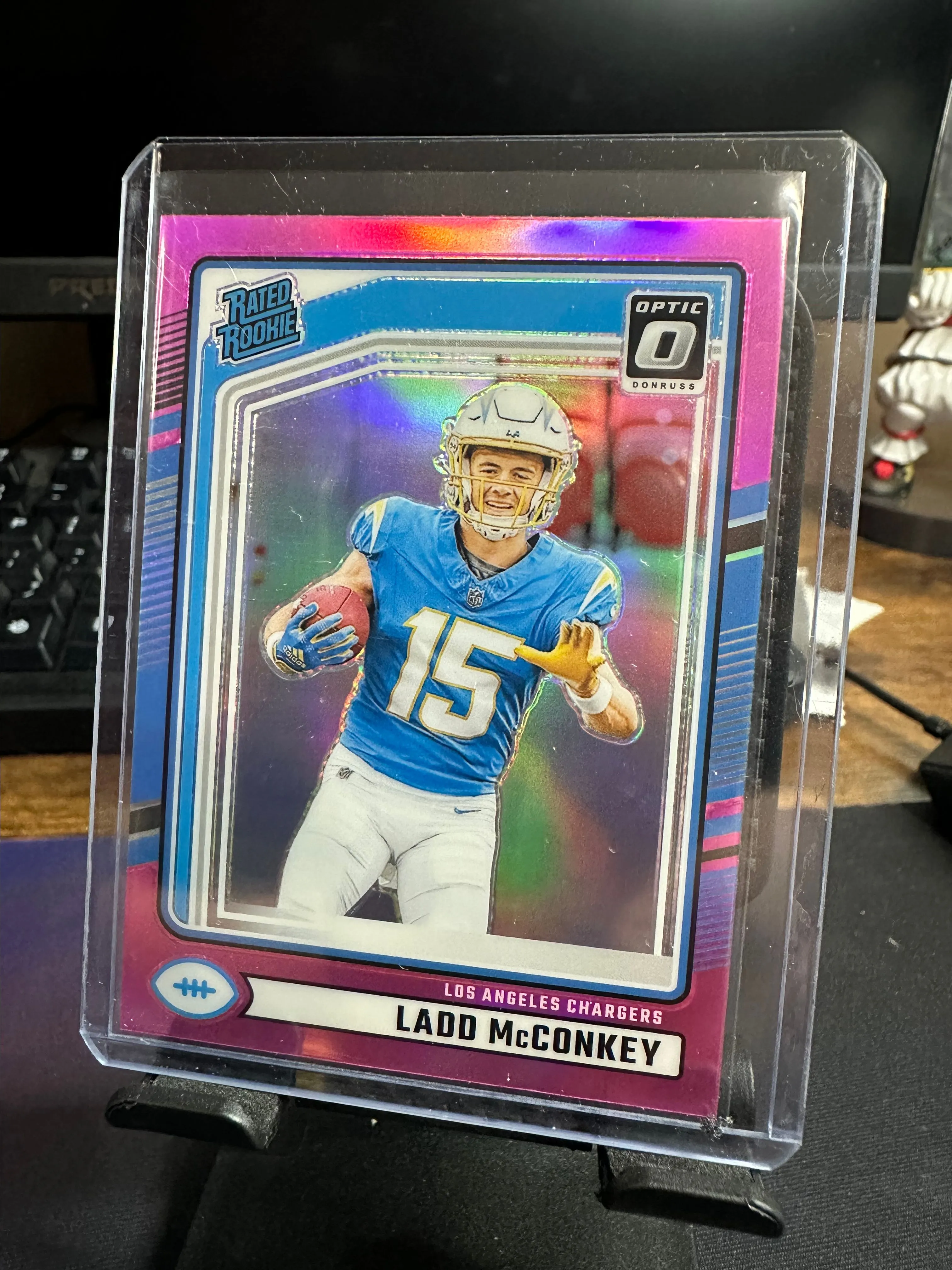 Product image for LADD MCCONKEY 2024 OPTIC PINK RATED ROOKIE LOS ANGELES CHARGERS