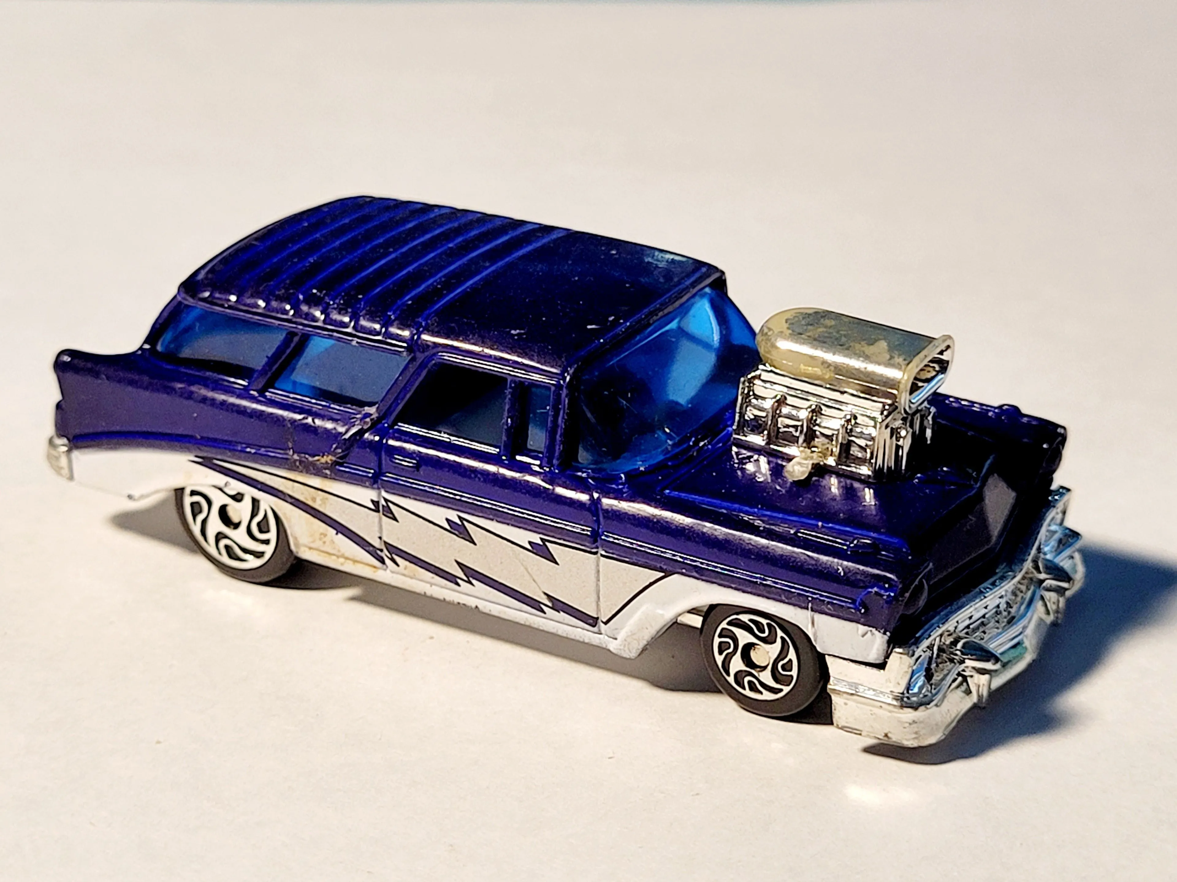 Product image for Racing Champions '56 Blown Nomad Race Car Lightning Bolt Graphics Die-Cast 1:64 Scuffed Used Conditi