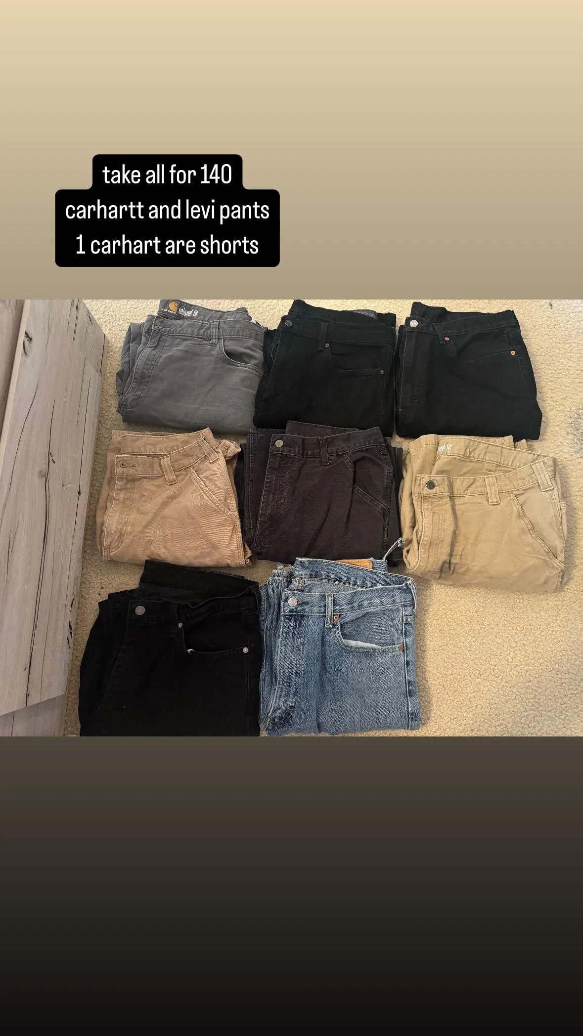 Product image for carhartt and levi pants