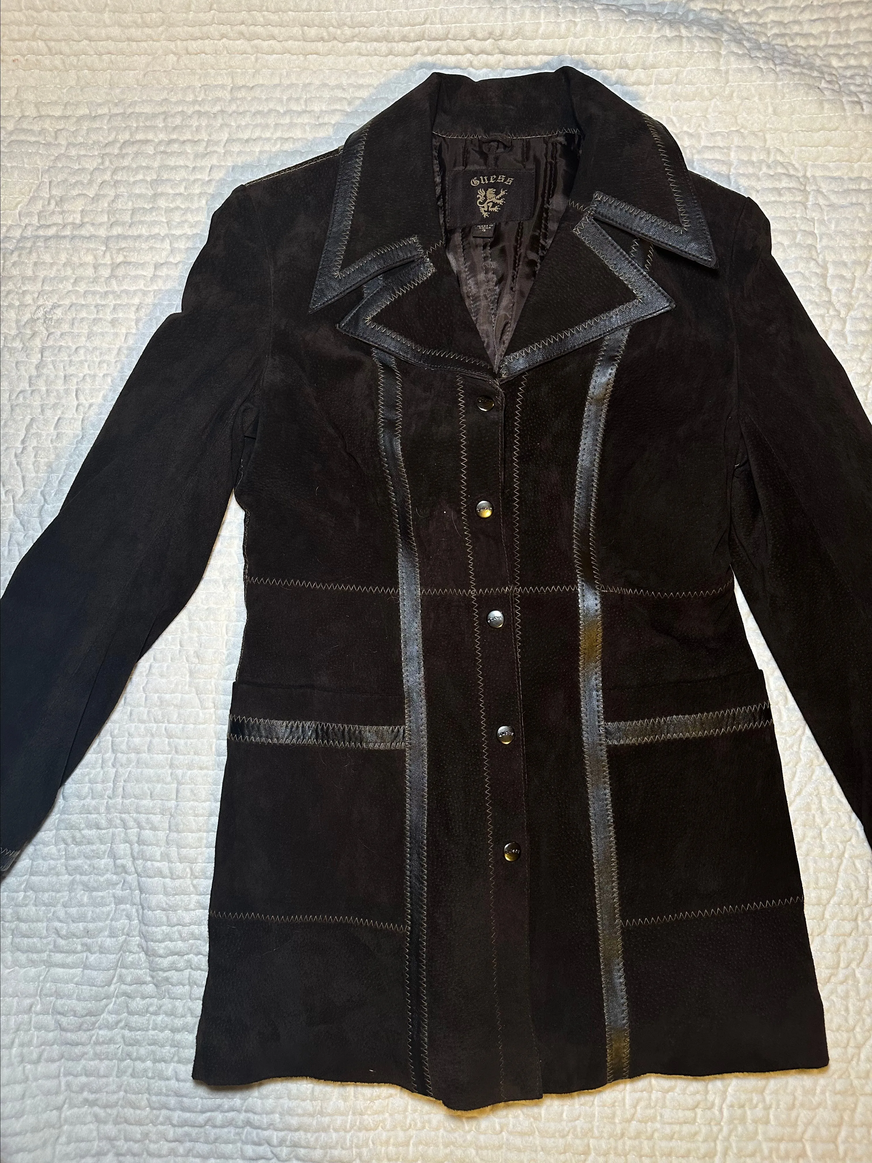 Product image for Brown fitted suede jacket size small