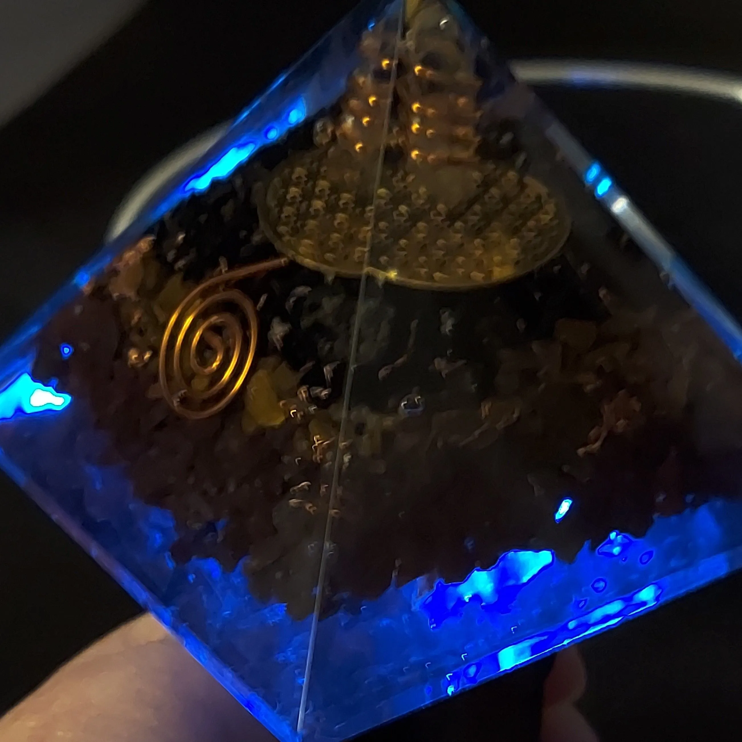 Product image for Original Ultimate Triple Protection Orgonite Crystal Pyramid Large Size Evil Eye