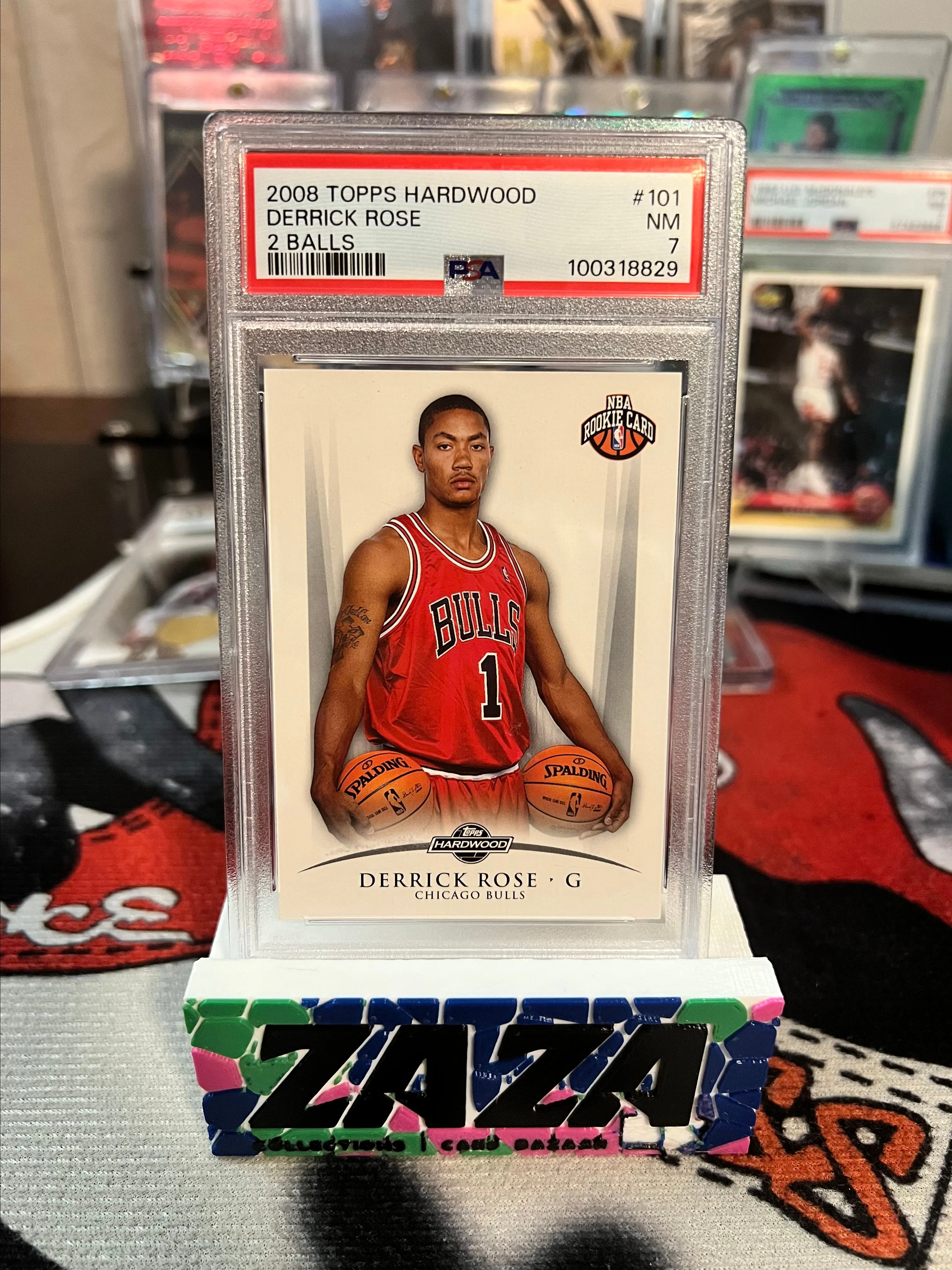Product image for 2008 TOPPS HARDWOOD 2 BALLS-HARDWOOD #101 DERRICK ROSE ROOKIE RC PSA 7 /2009