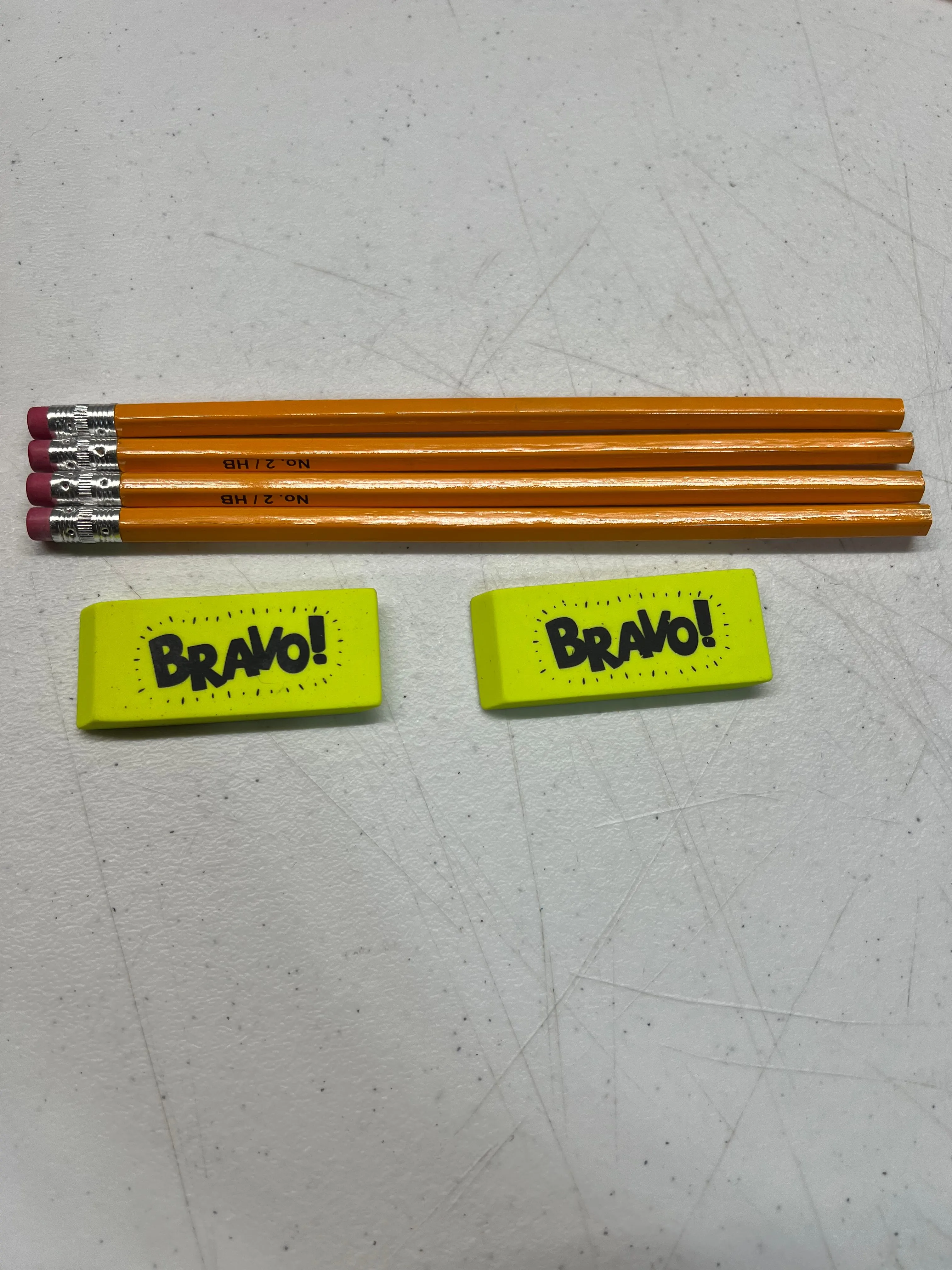Product image for 6 pc. Pencil and Eraser set - Yellow