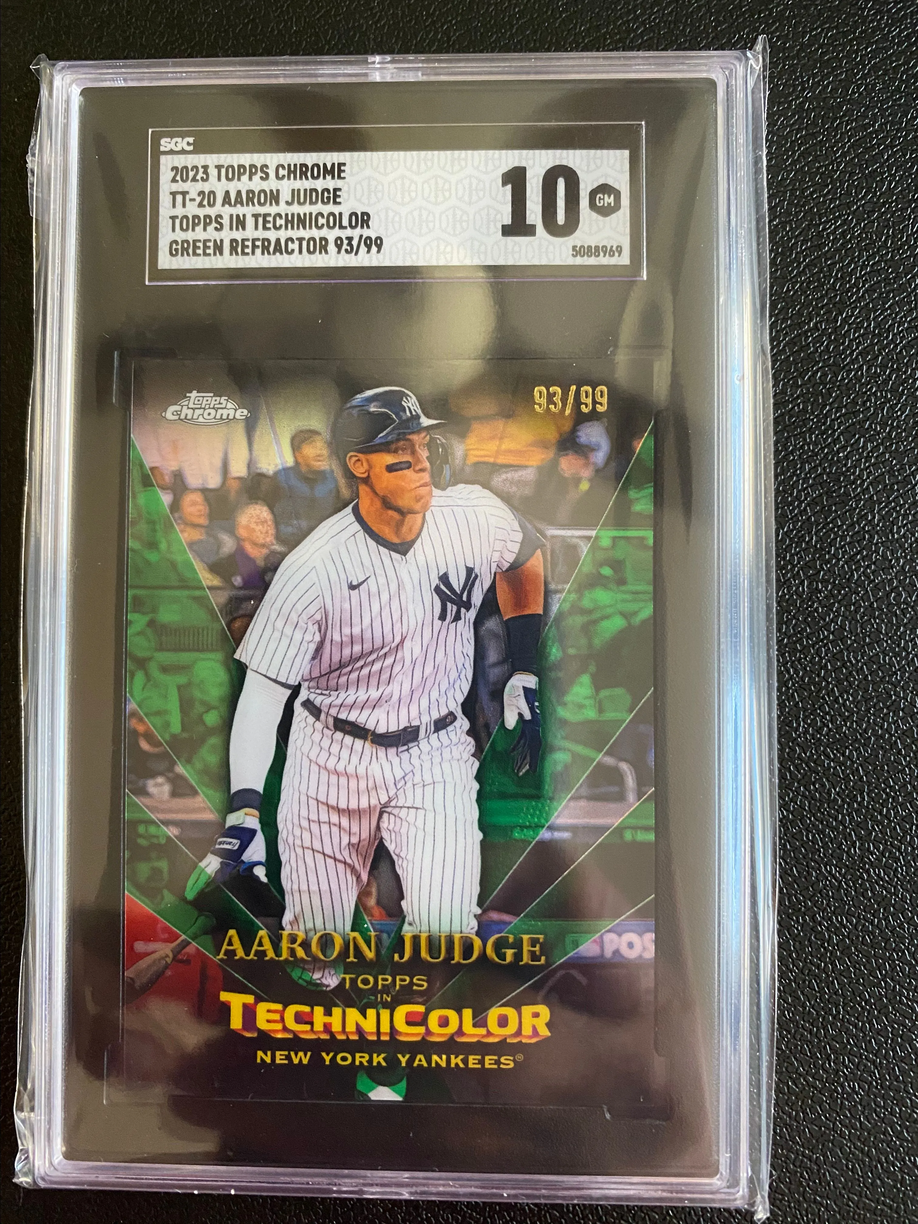 Product image for 2023 Topps Chrome Aaron Judge SGC Technicolor, Green Ref. 10