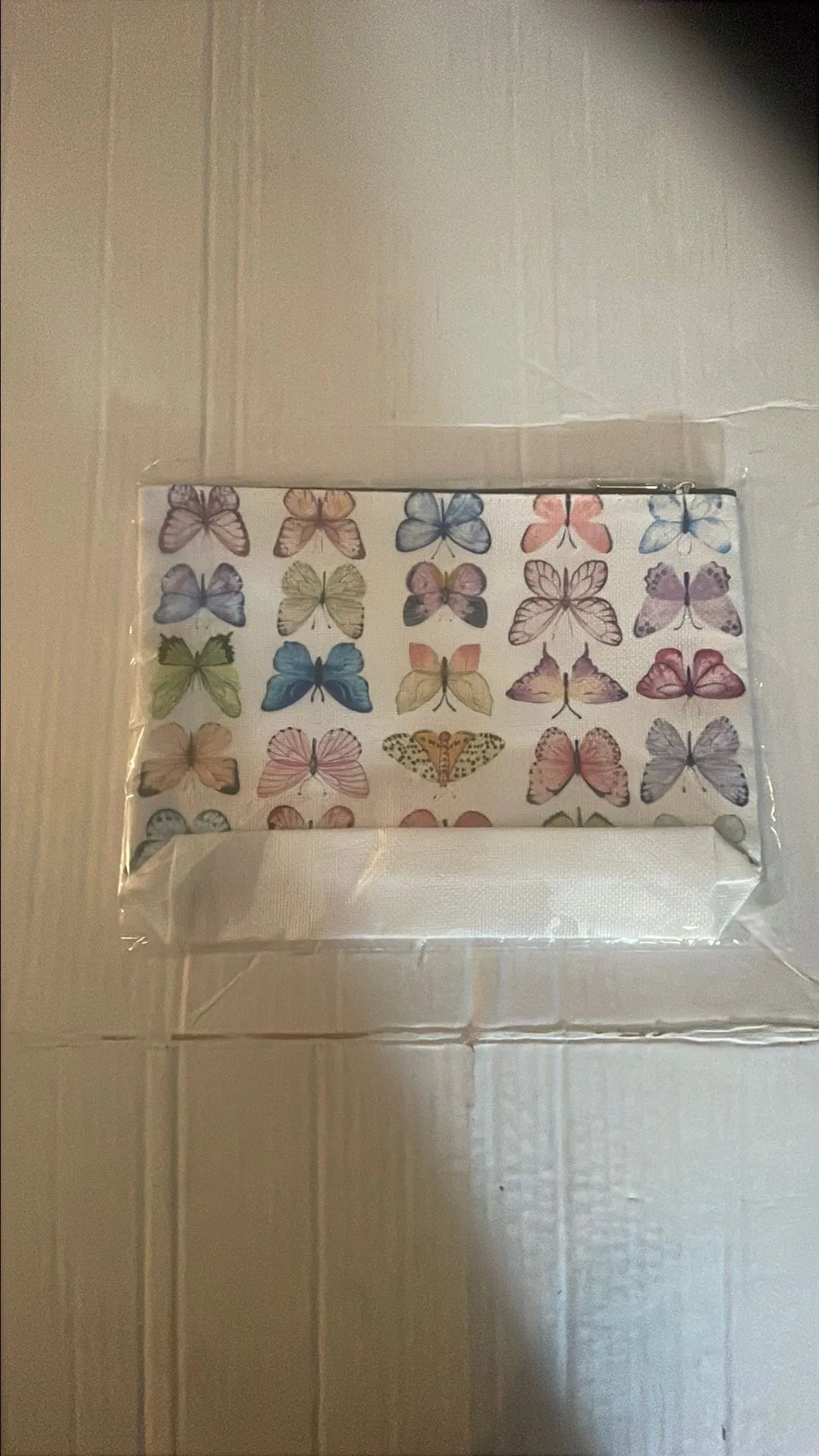 Product image for Multicolor butterfly make up bag