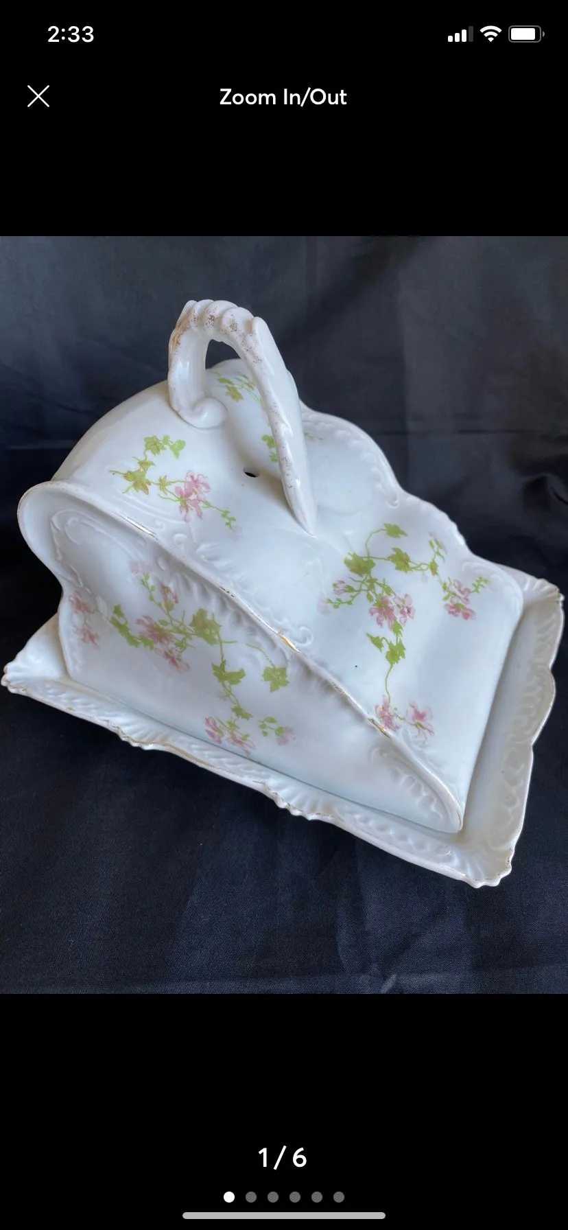 Product image for Antique Victorian Porcelain Cheese Wedge Plate and Cover Made in Austria