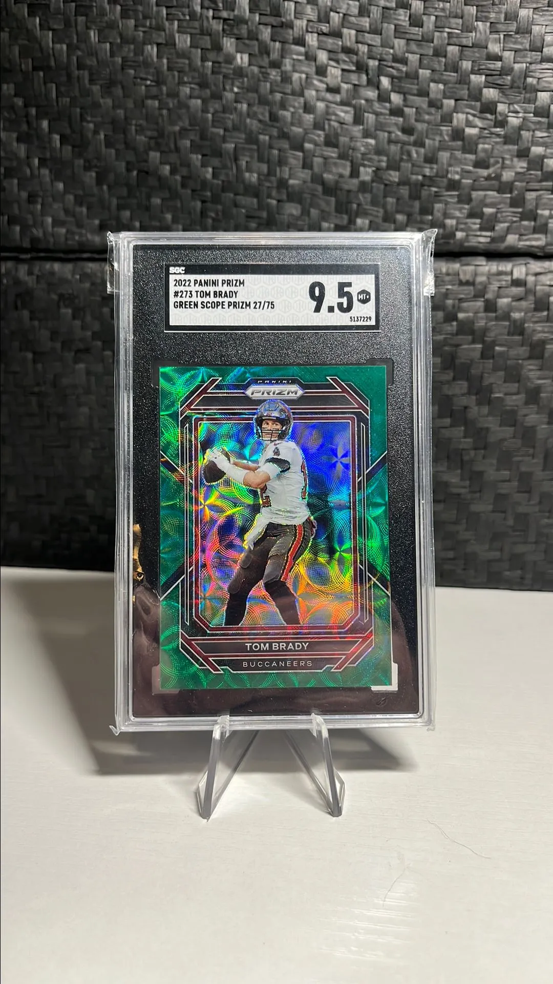 Product image for 2022 Prizm Tom Brady Green Scope Prizm /75