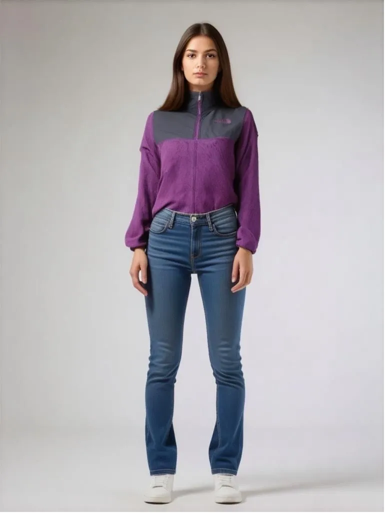 Product image for Girls The North Face Fleece Jacket L Purple Gray