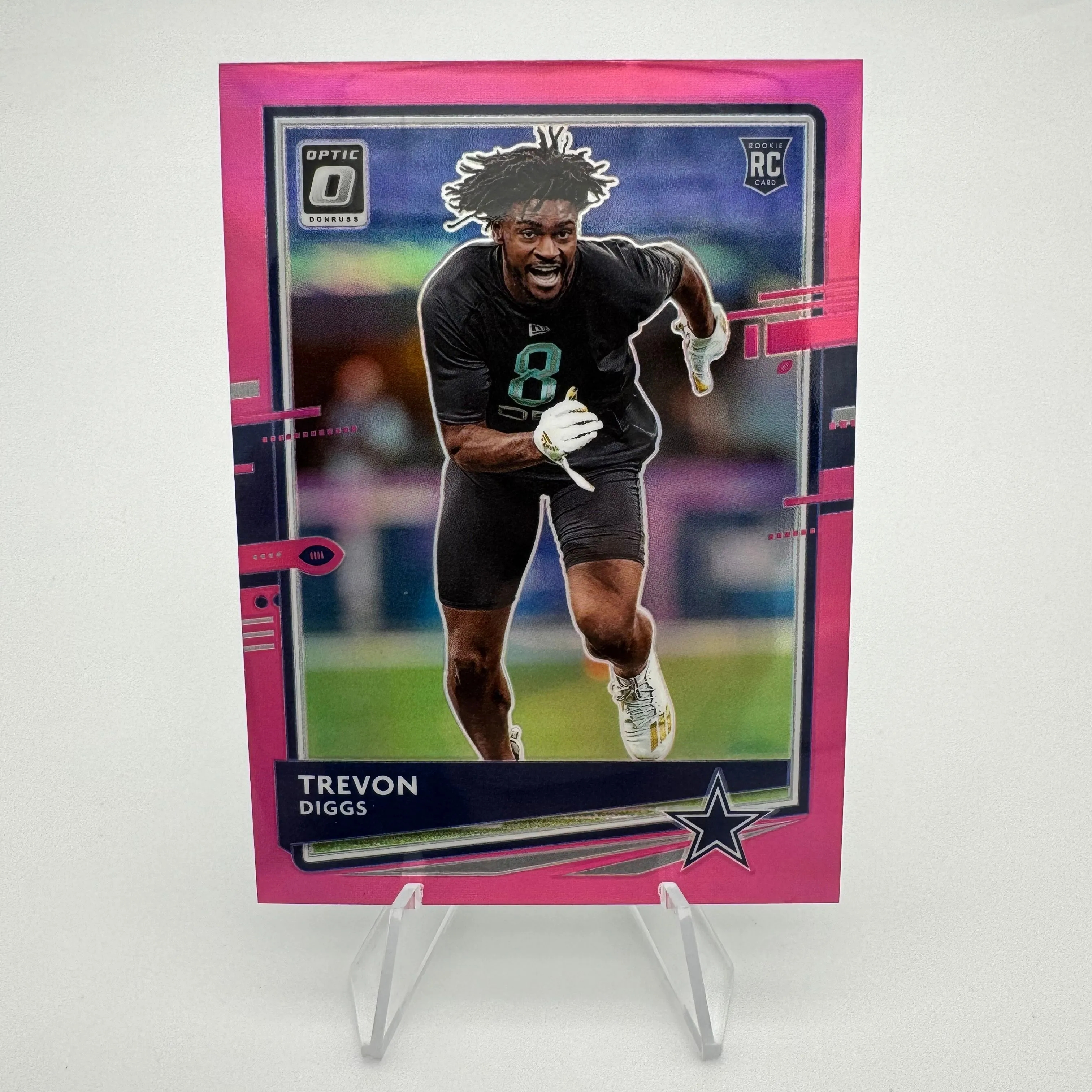Product image for Trevon Diggs 2020 Panini Donruss Optic Rookie Preview Pink Prizm Card # P-260 Mint Condition Guarant