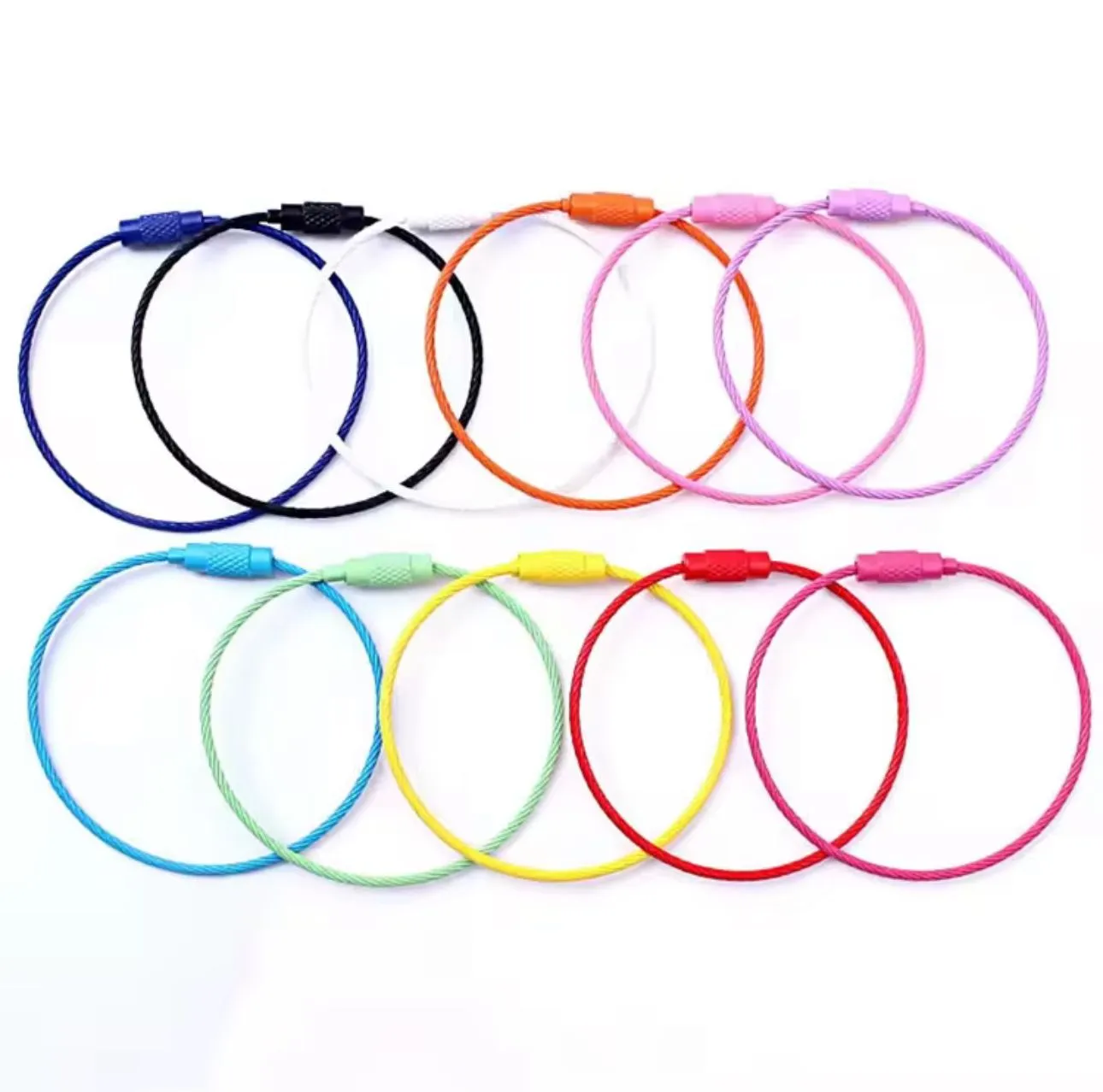 Product image for CRAFTS: 150mm Beadable Cable Wires for DIY Tumbler Handle Charms, Bogg Bag Charms, Keychains - 10pcs Assorted