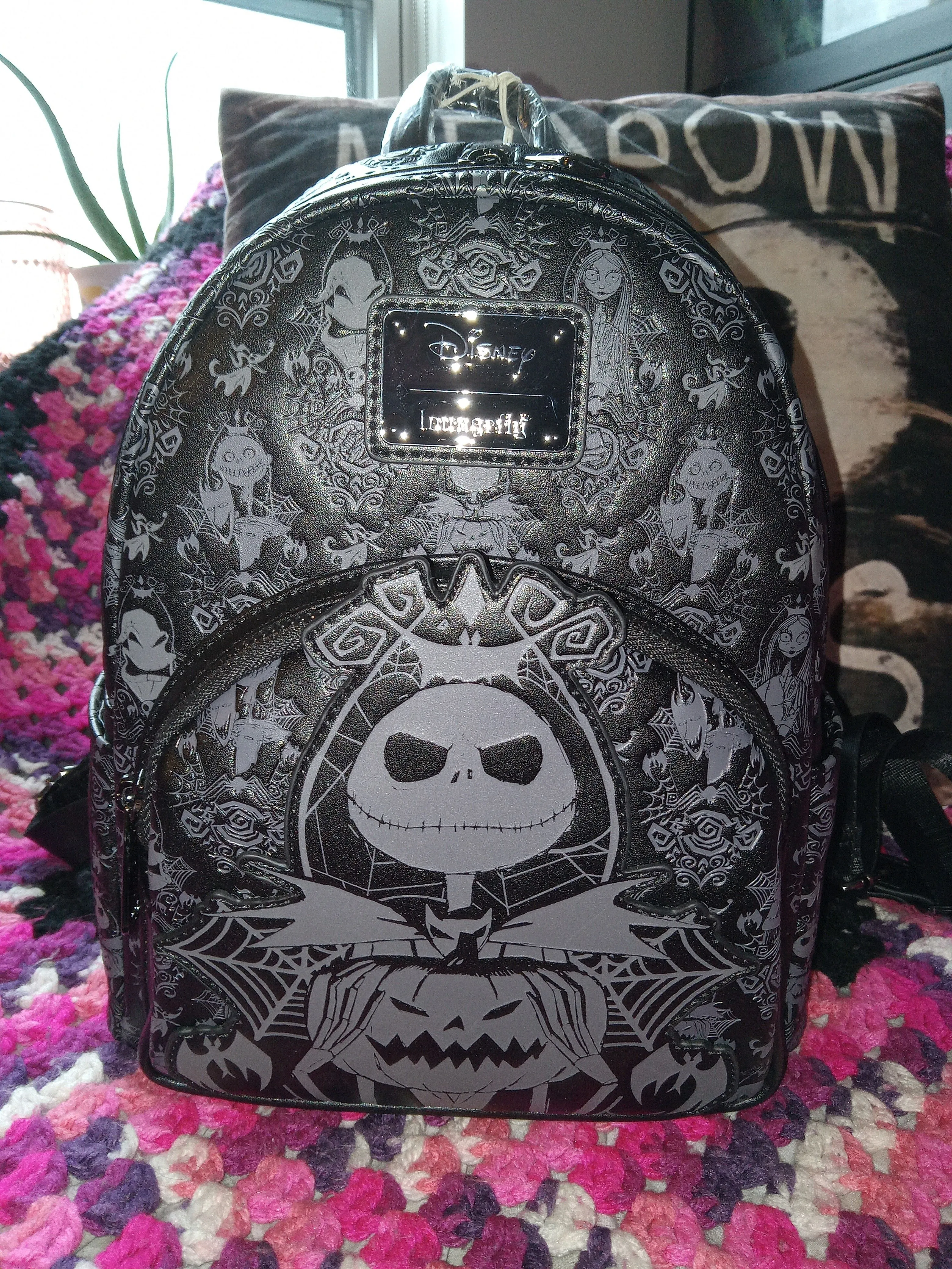 Product image for Loungefly Nightmare Before Christmas Glow in the Dark Mini Backpack BAM Exclusive
