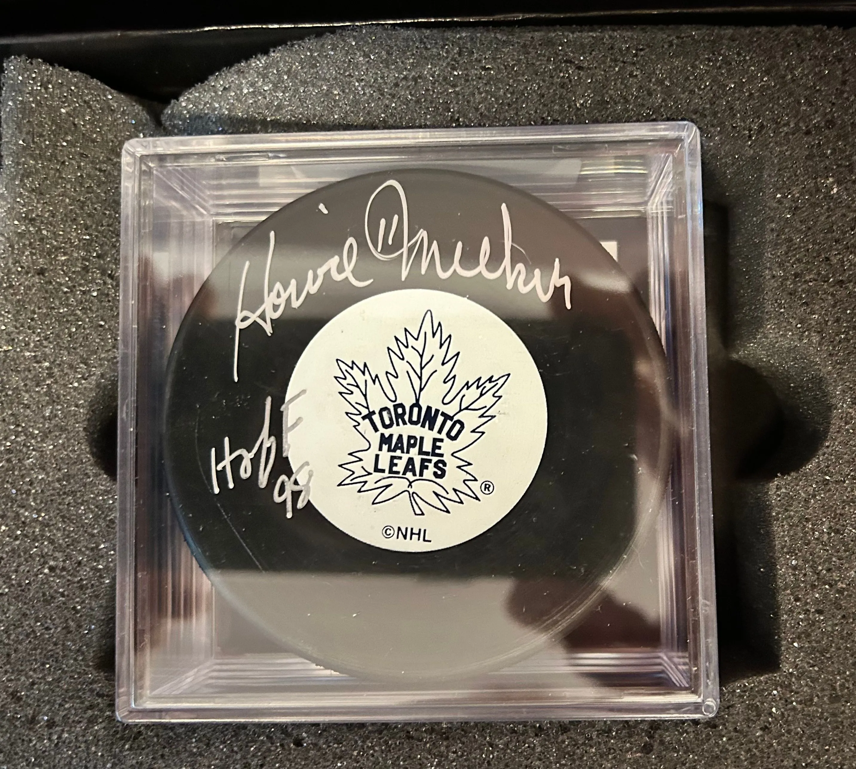 Product image for Howie Meeker Toronto Maple Leaf autograph puck