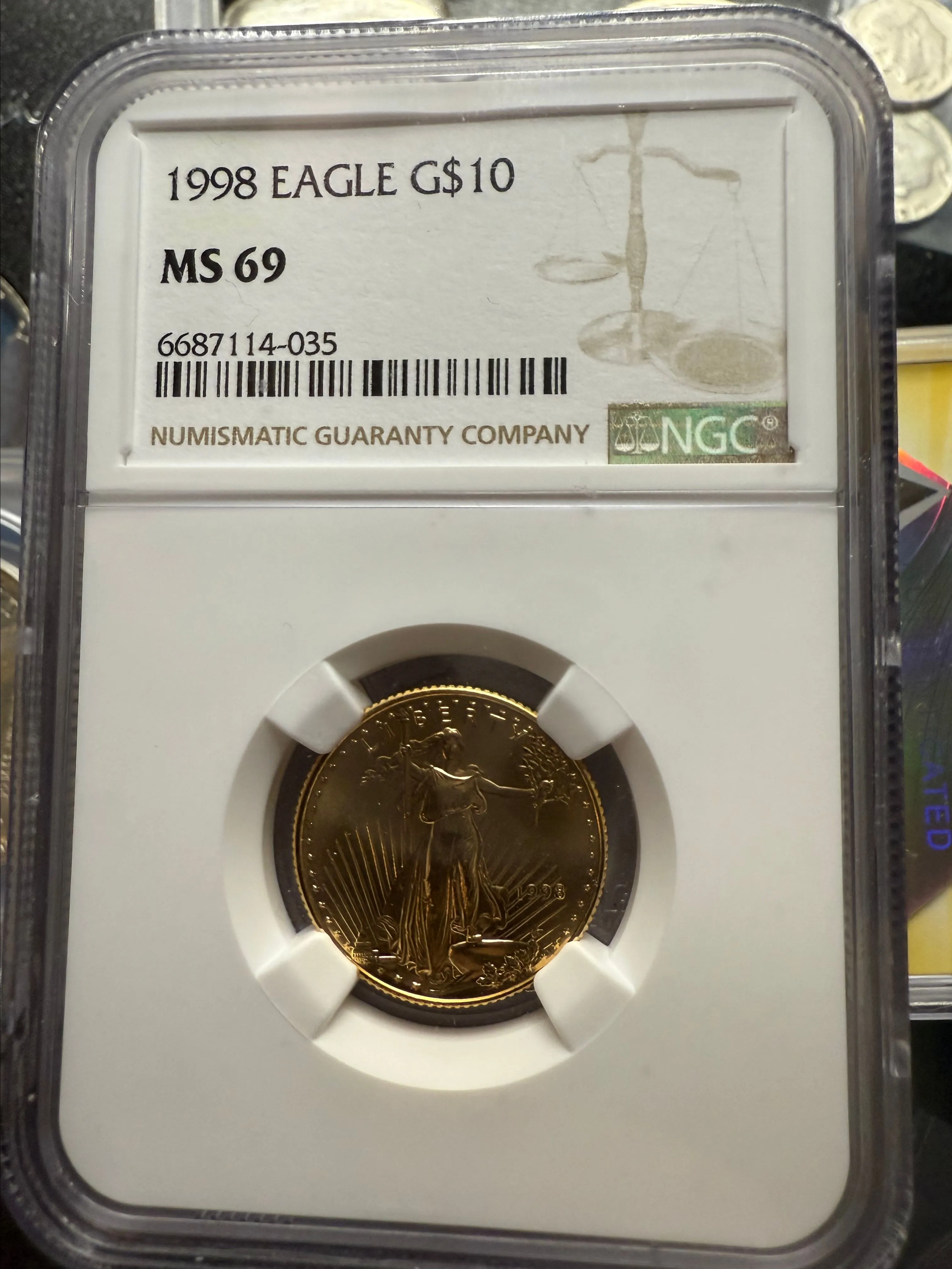 Product image for 1998 GOLD EAGLE MS69
