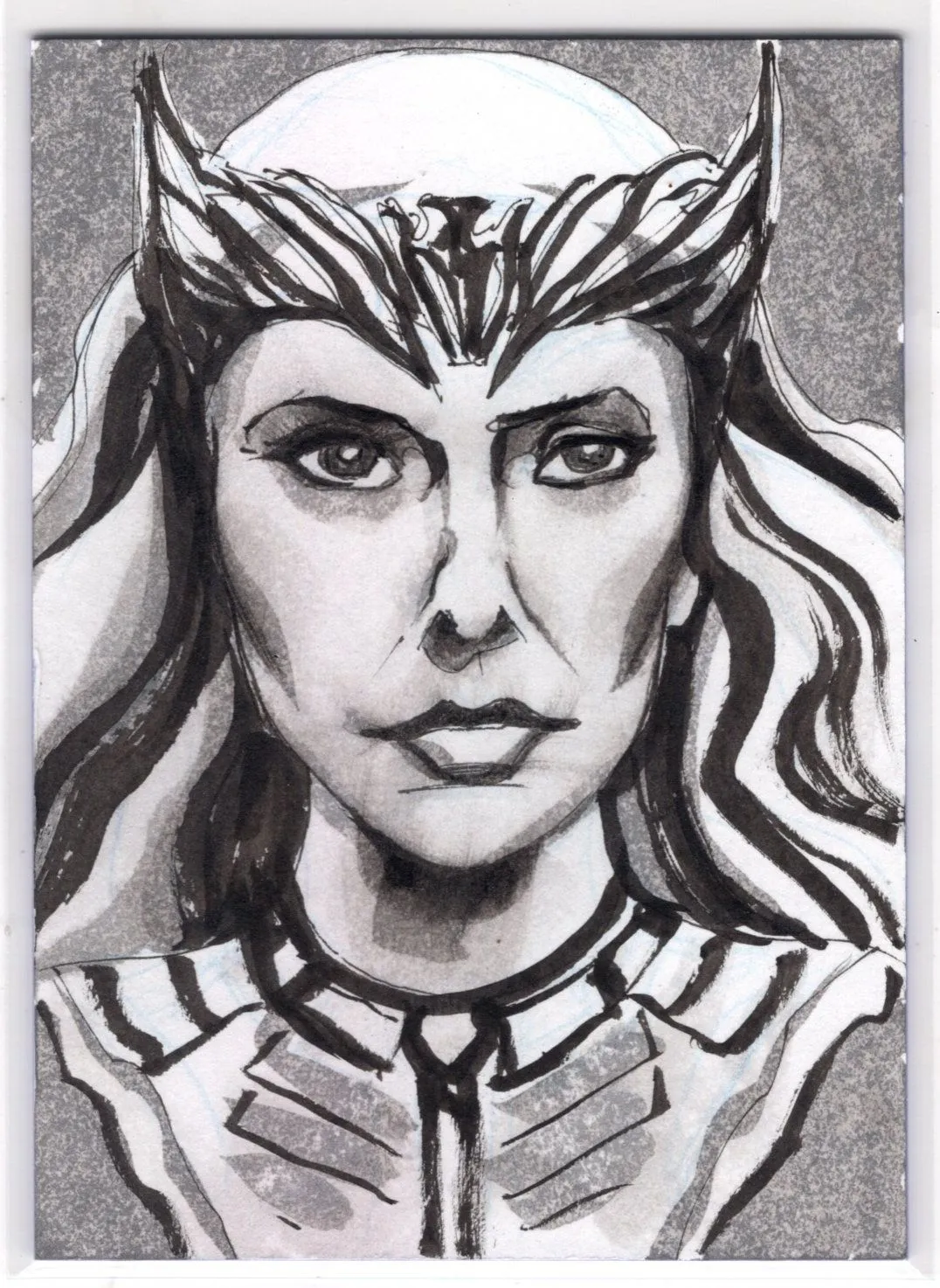 Product image for A. ORIGINAL b&w Art on Sketch Card! WandaVision