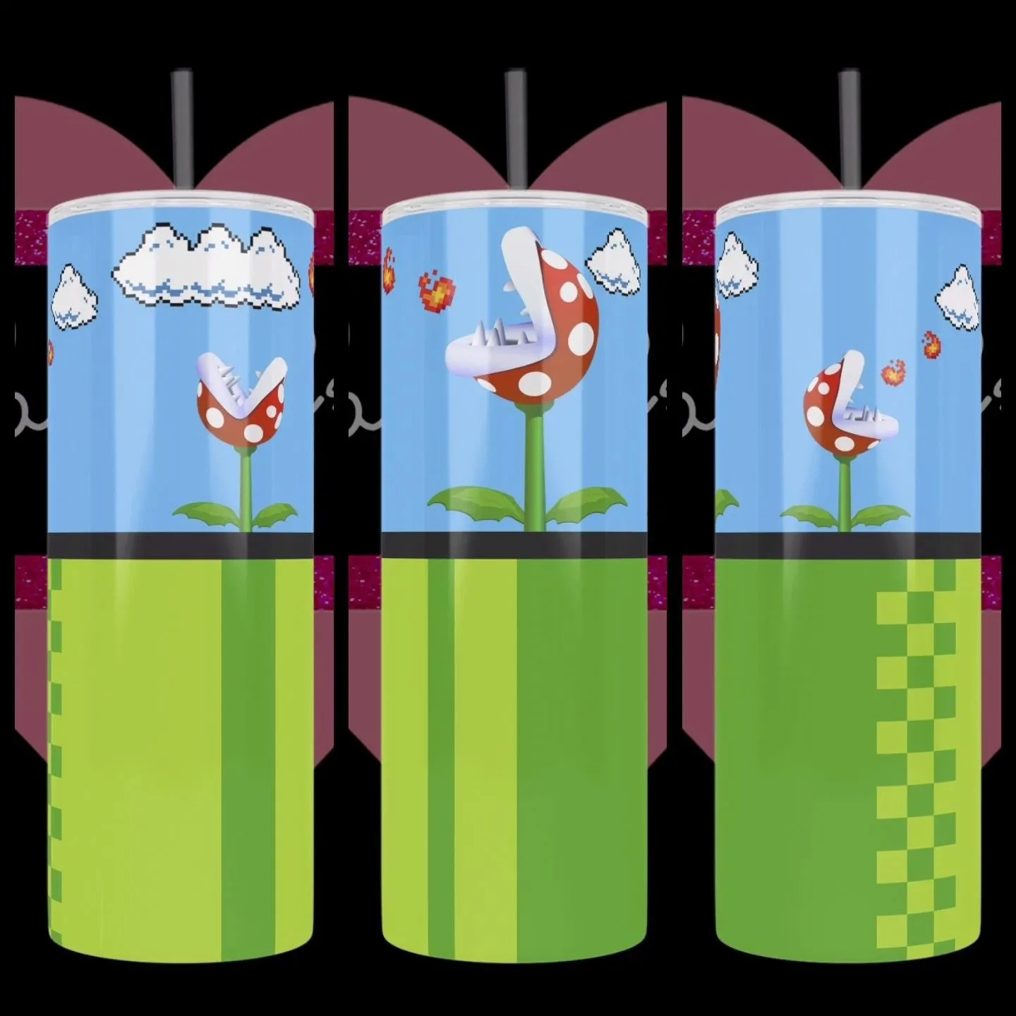 Product image for Super Mario Bros Piranha Plant Custom Hot & Cold Tumbler Cup
