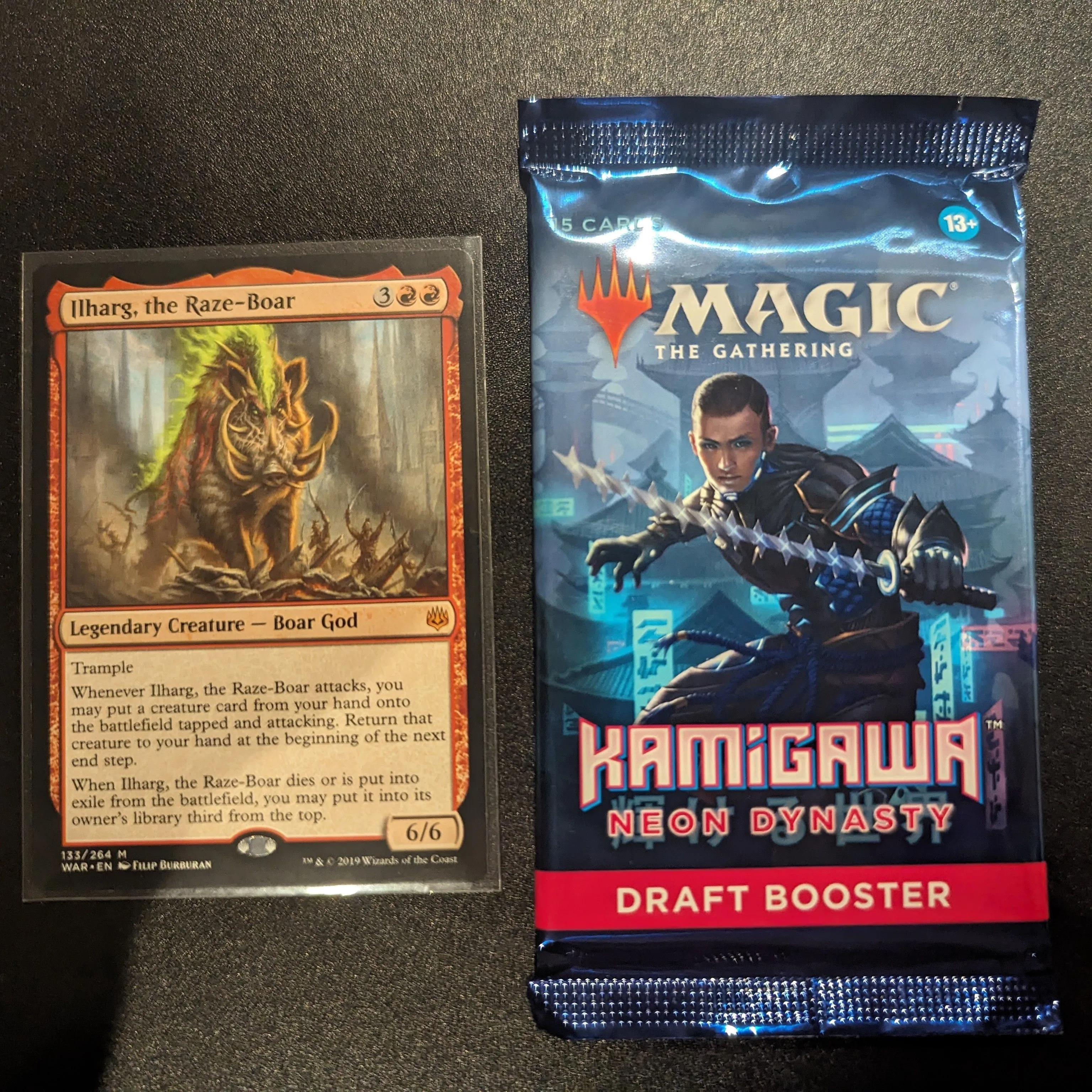 Product image for Ilharg, the Raze-Boar and Kamigawa Neon Dynasty Draft Booster