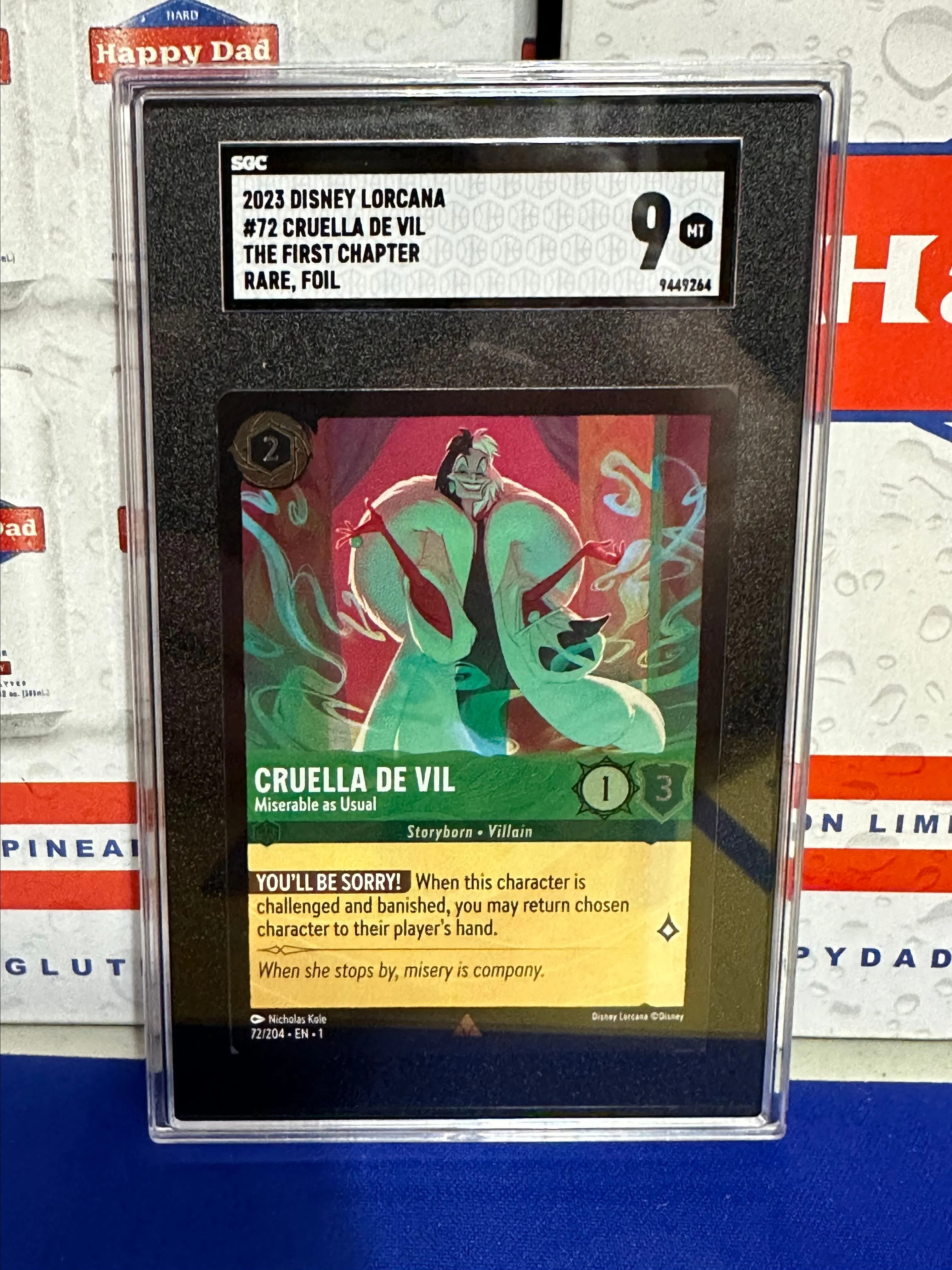Product image for SGC 9 Cruella de vil rare foil Disney Lorcana