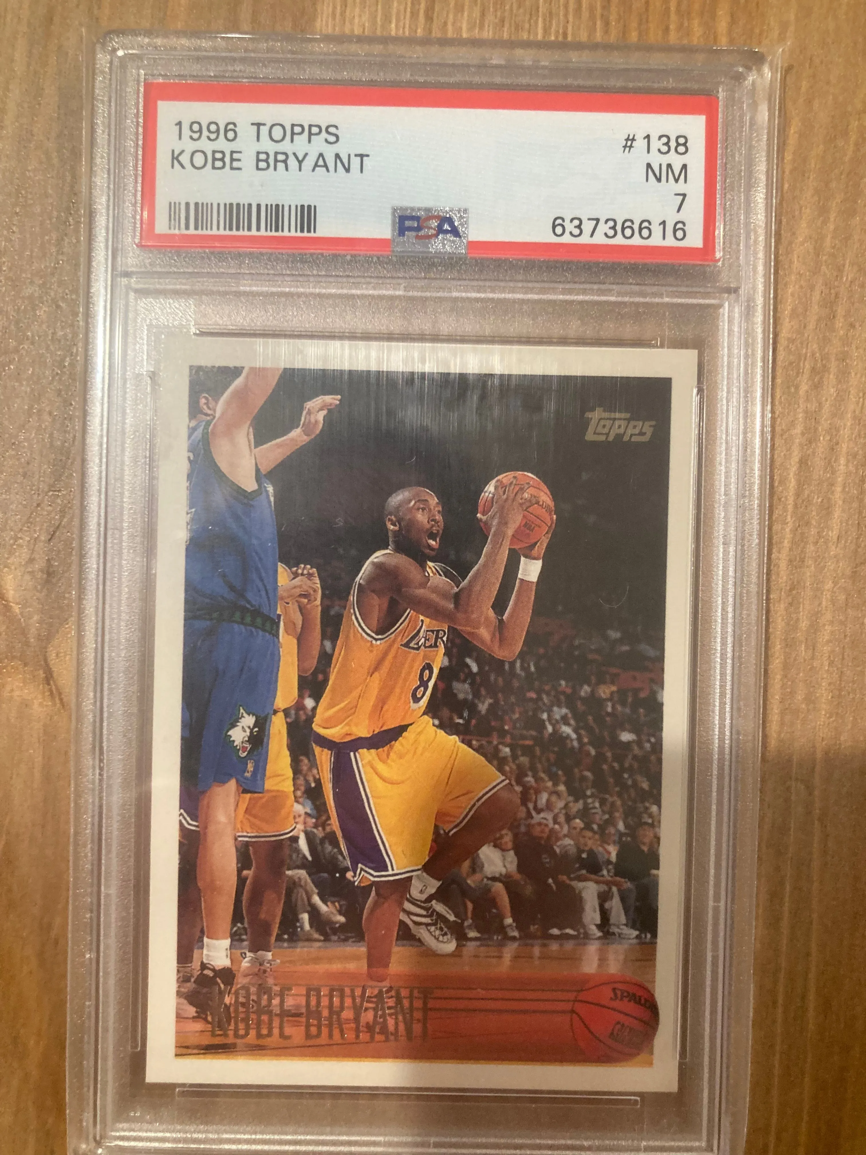 Product image for 1996 Topps Kobe Bryant Rookie PSA 7