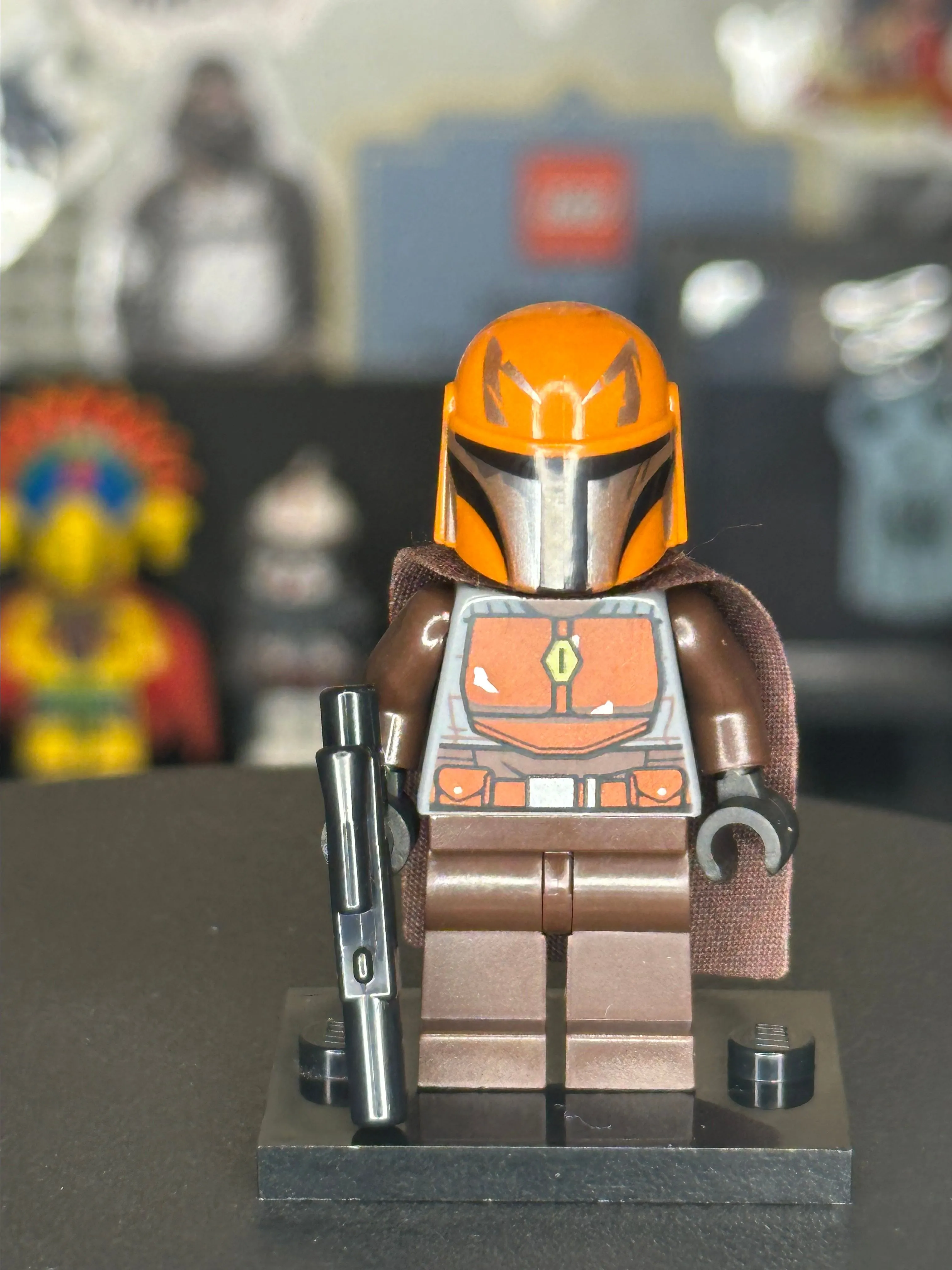 Product image for Mandalorian Tribe Warrior - Male, Dark Brown Cape, Dark Orange Helmet - sw1079