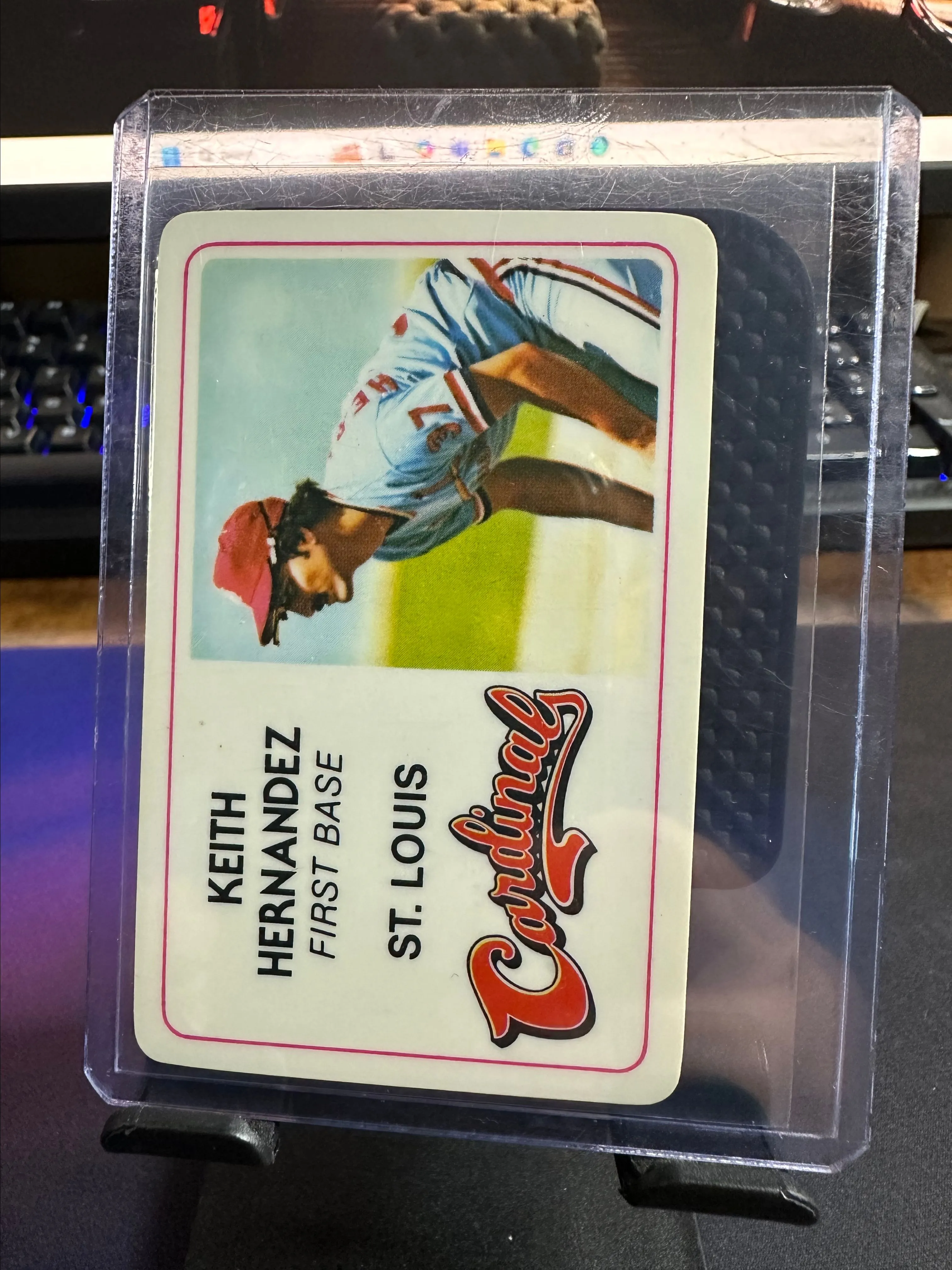Product image for KEITH HERNANDEZ 1981 PERMA GRAPHICS CREDIT CARD SERIES ST LOUIS CARDINALS VINTAGE