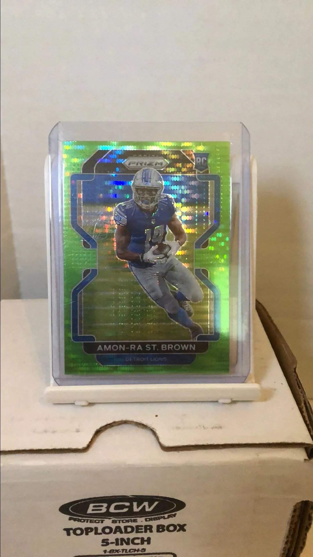 Product image for Amon Ra St Brown 2021 Prizm Rookie Green Pulsar