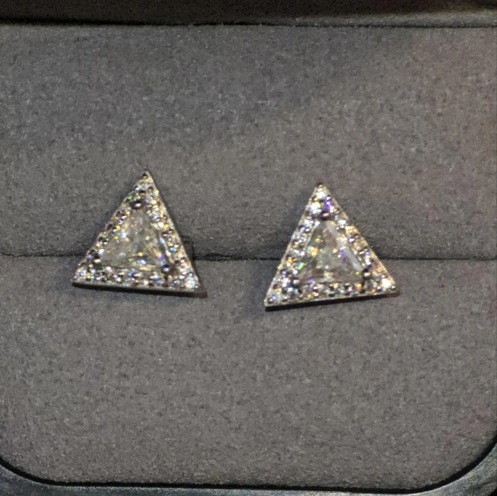 Product image for Moissanite Diamond Stud Earrings. D VVS1. Genuine Moissanite