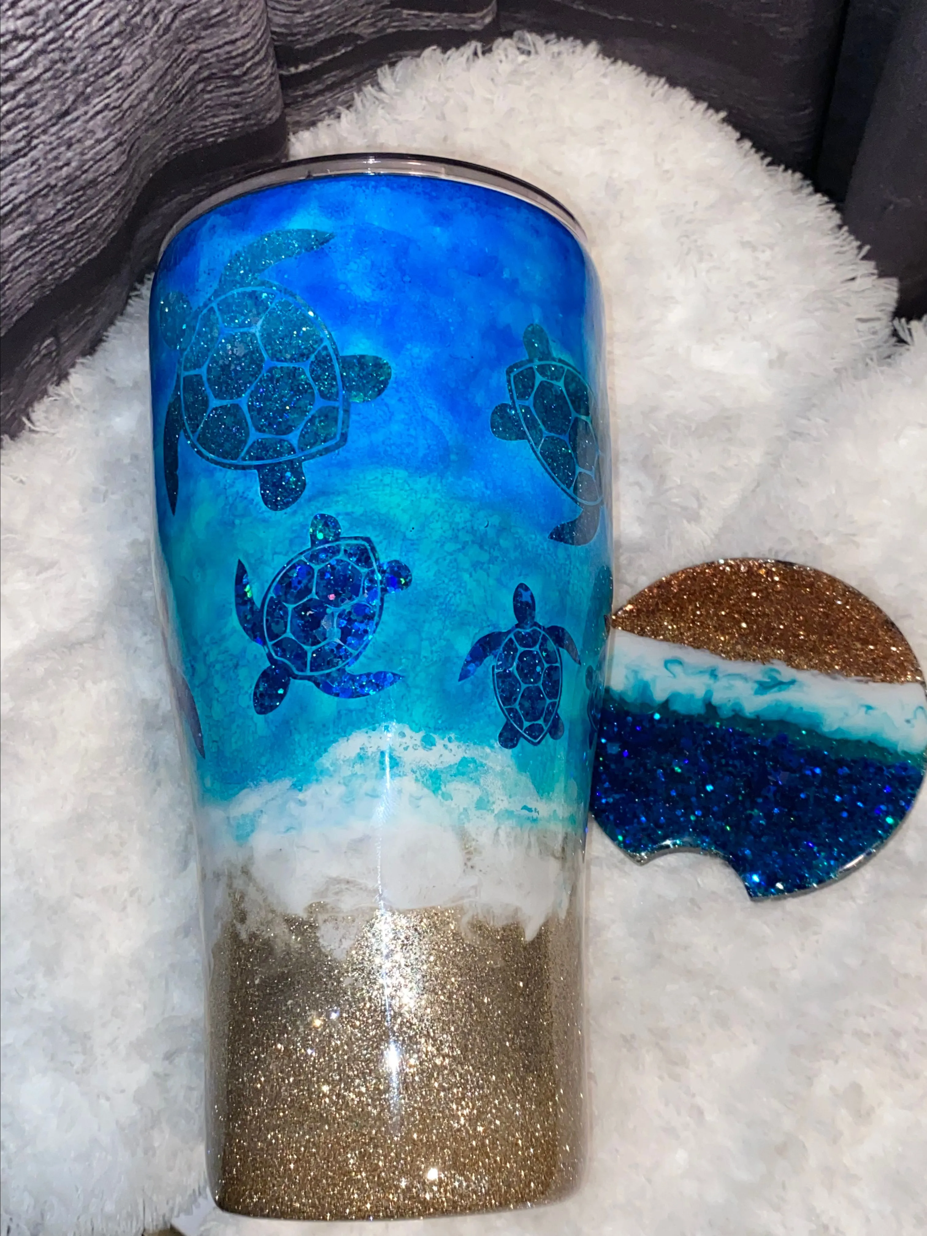 Product image for Ocean Bliss 30oz Tumbler with Detachable Coaster Lid