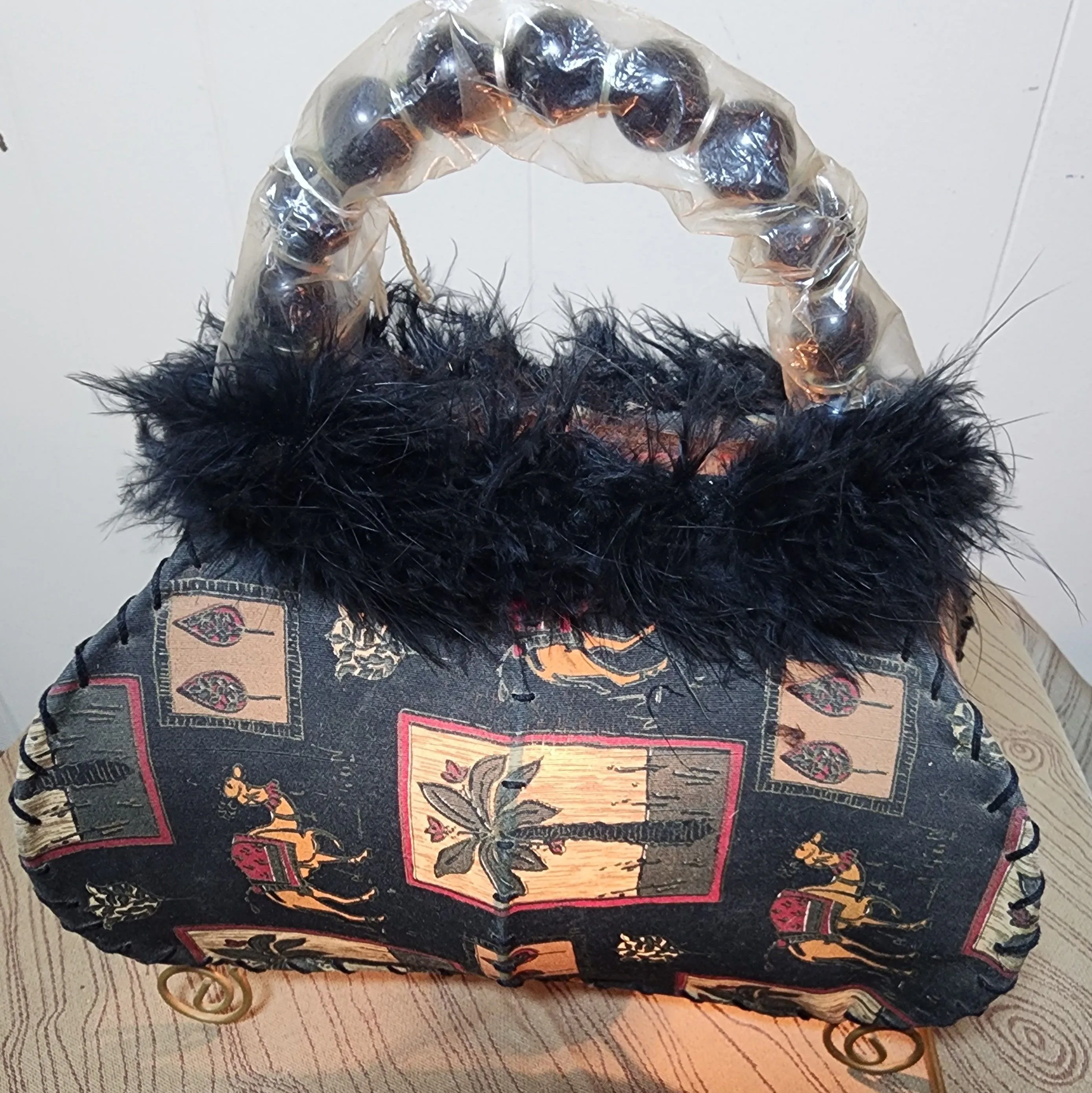 Product image for Vintage Fabric  Purse Nightlight w/Beaded Handle