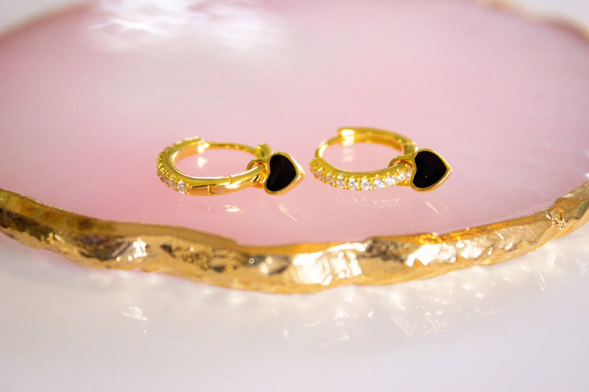 Product image for Huggie Hoops with Removeable Charm-Sterling silver