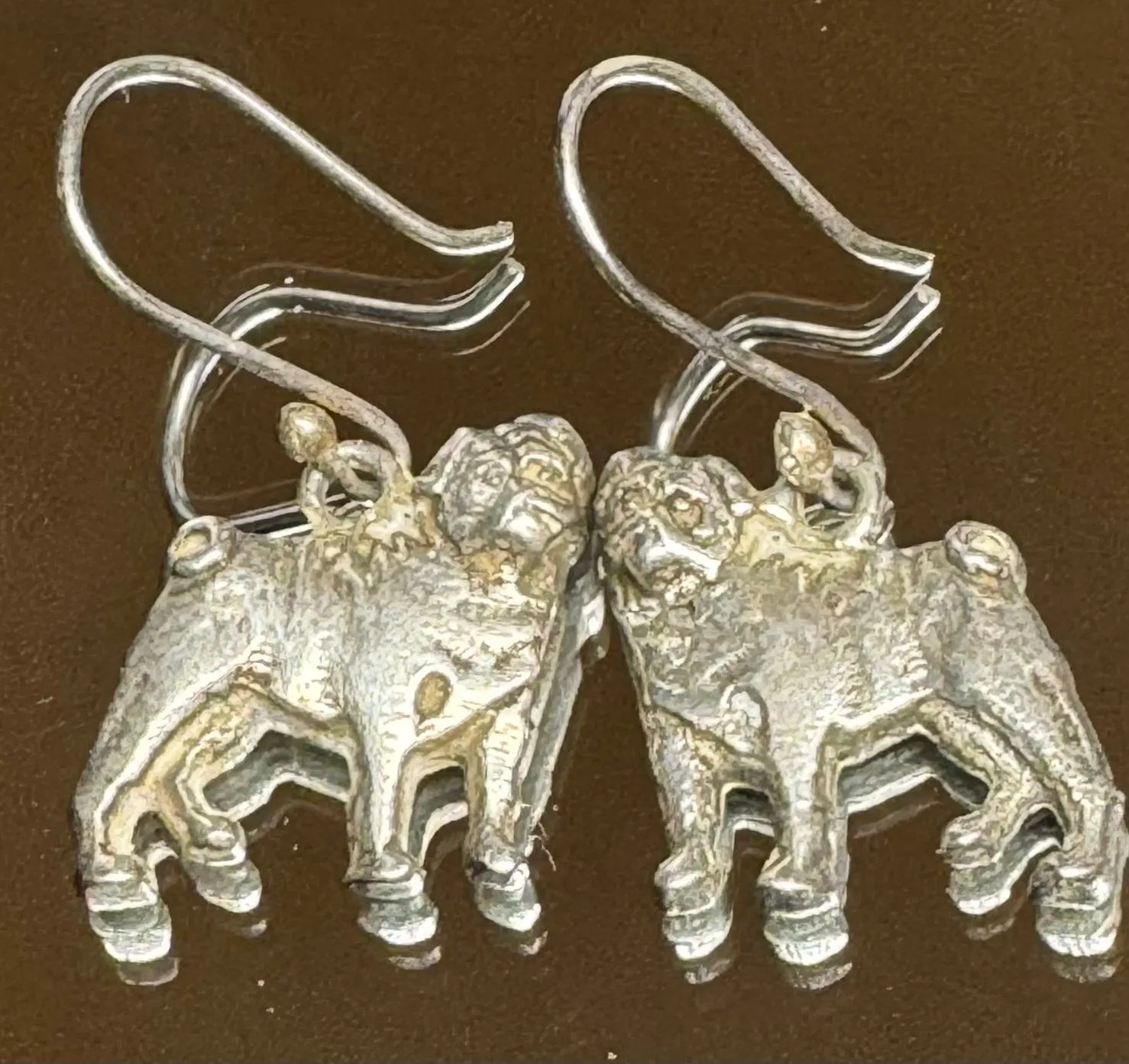Product image for 925 sterling silver dog earrings