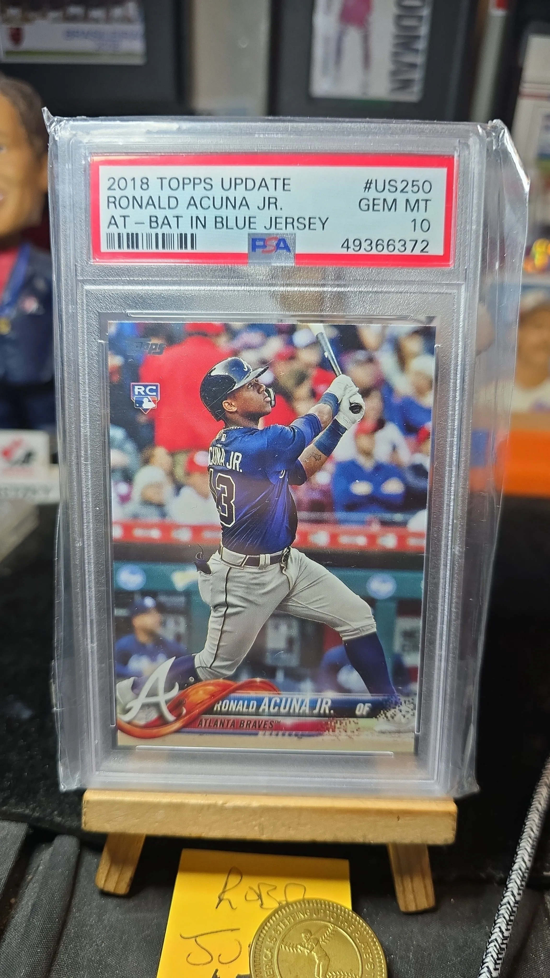 Product image for 2018 topps update RONALD ACUNA JR RC blue jersey 