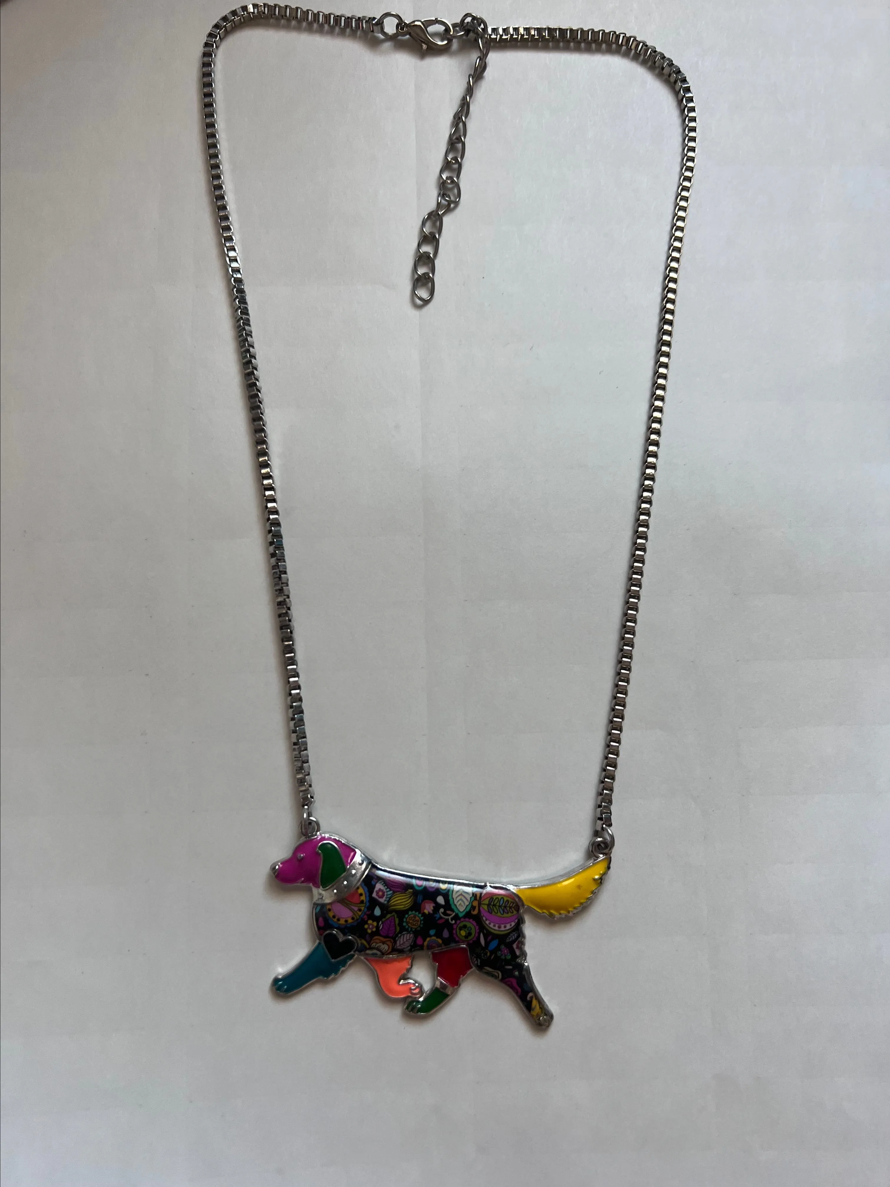 Product image for BONSNY Dog Lover's Colorful Pendant Necklace