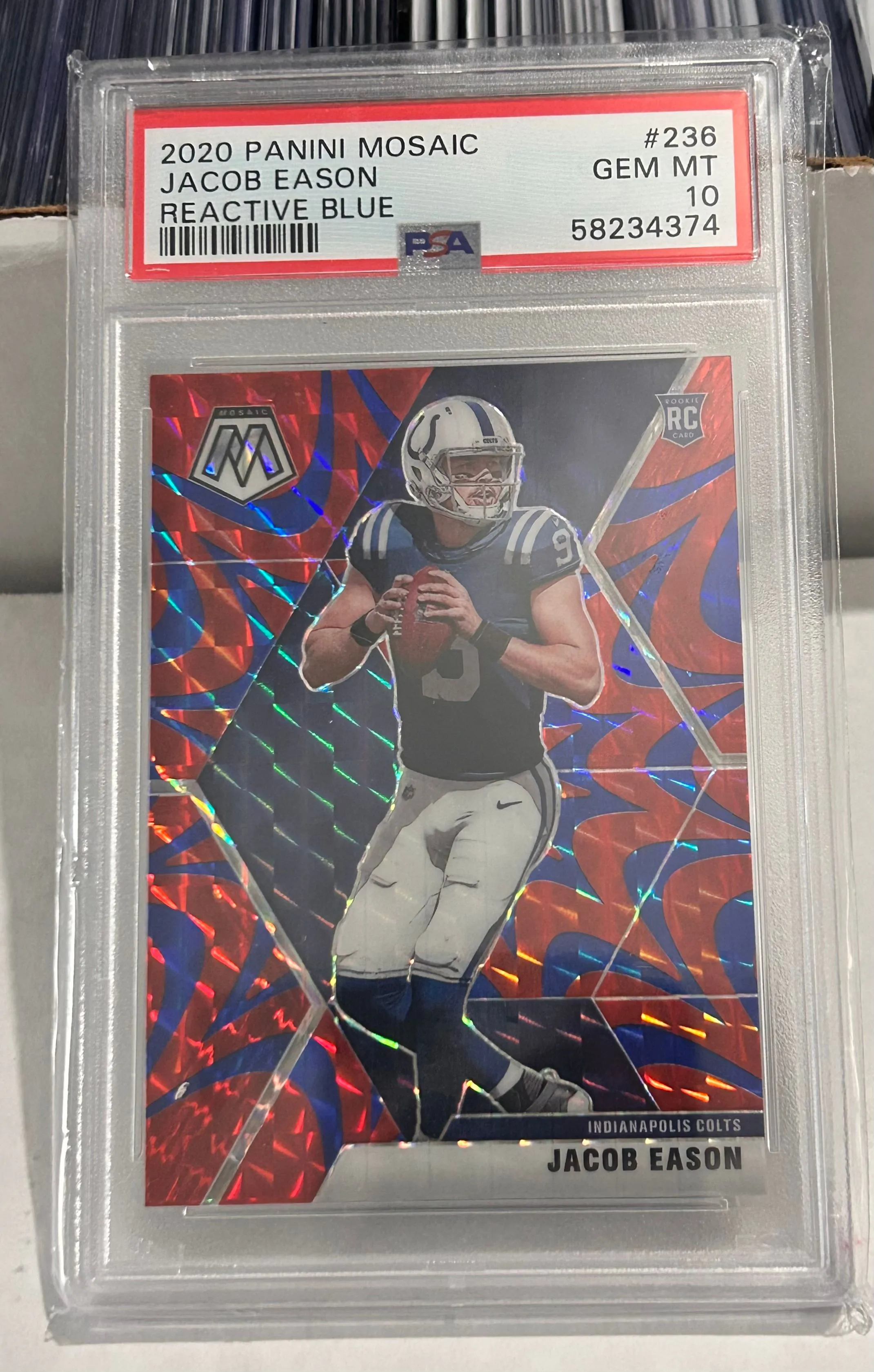 Product image for 2020 Panini Mosaic Reactive Blue Jacob Eason
