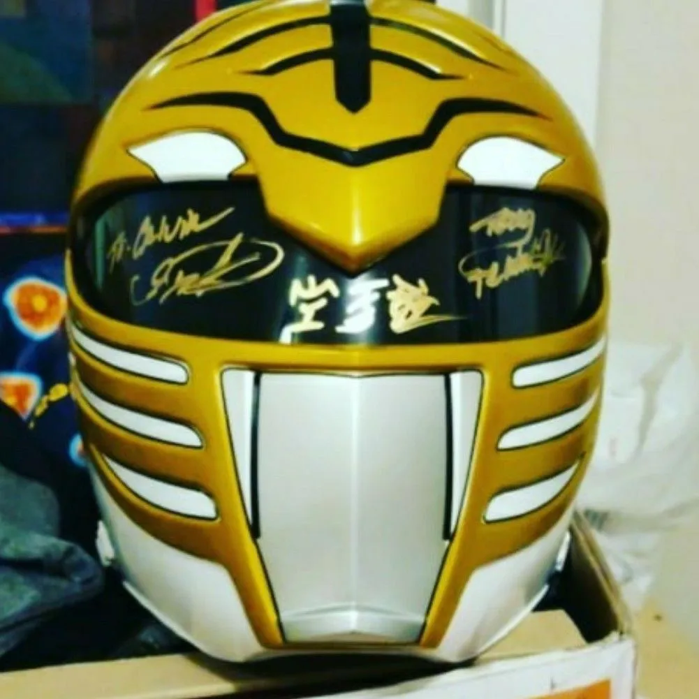 Product image for Autographed White Ranger Replica Helmet