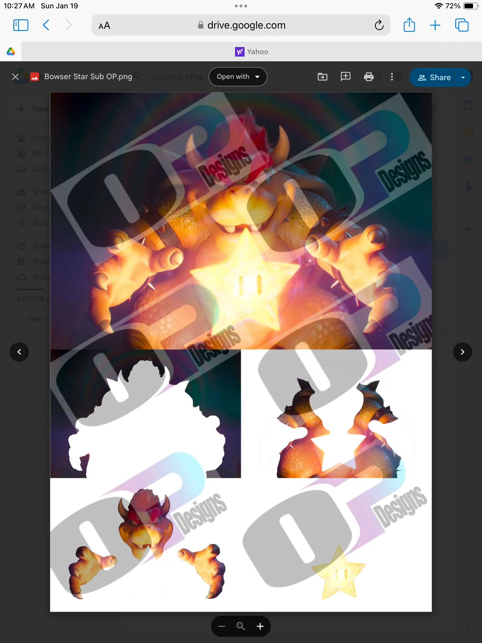 Product image for Bowser star shadow boxed layered wood art