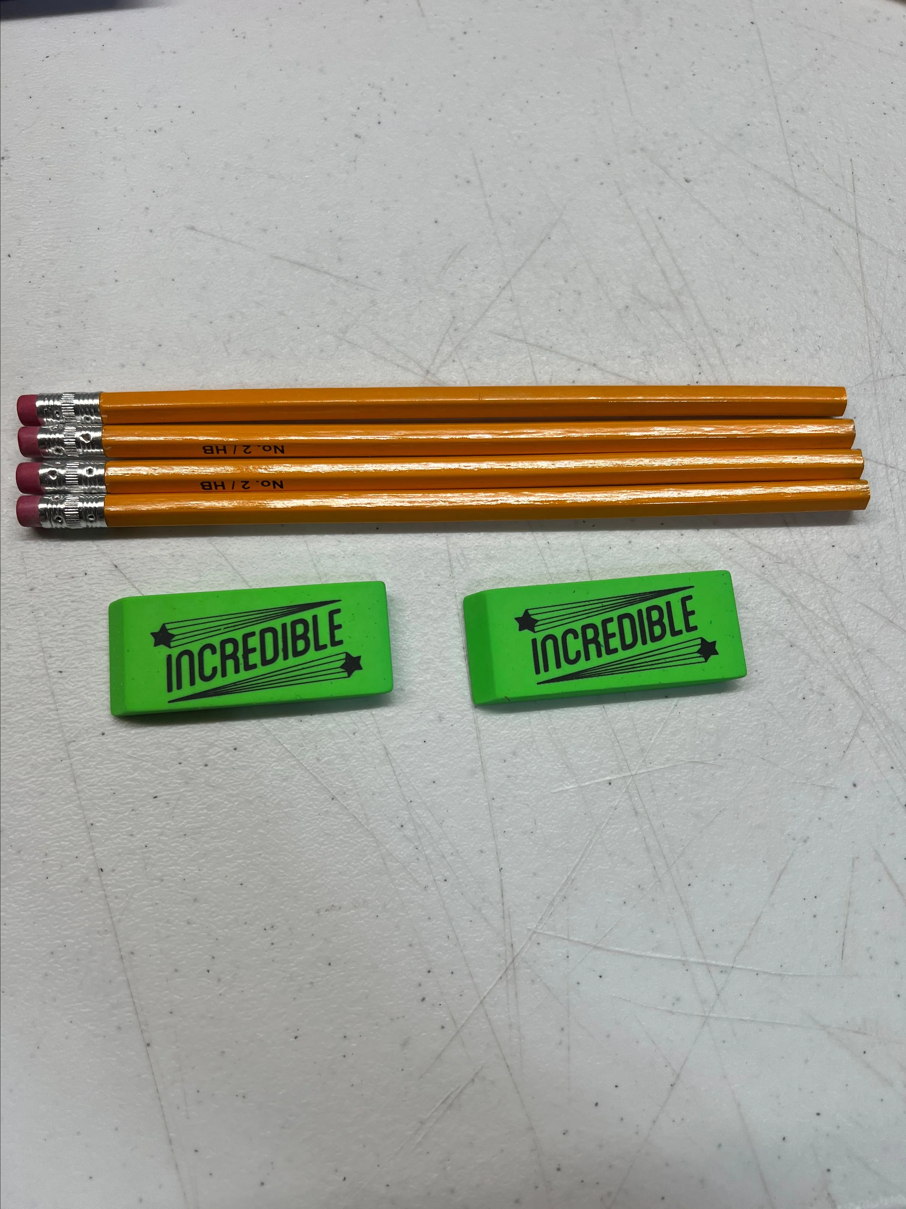 Product image for 6 pc. Pencil and Eraser set - Green