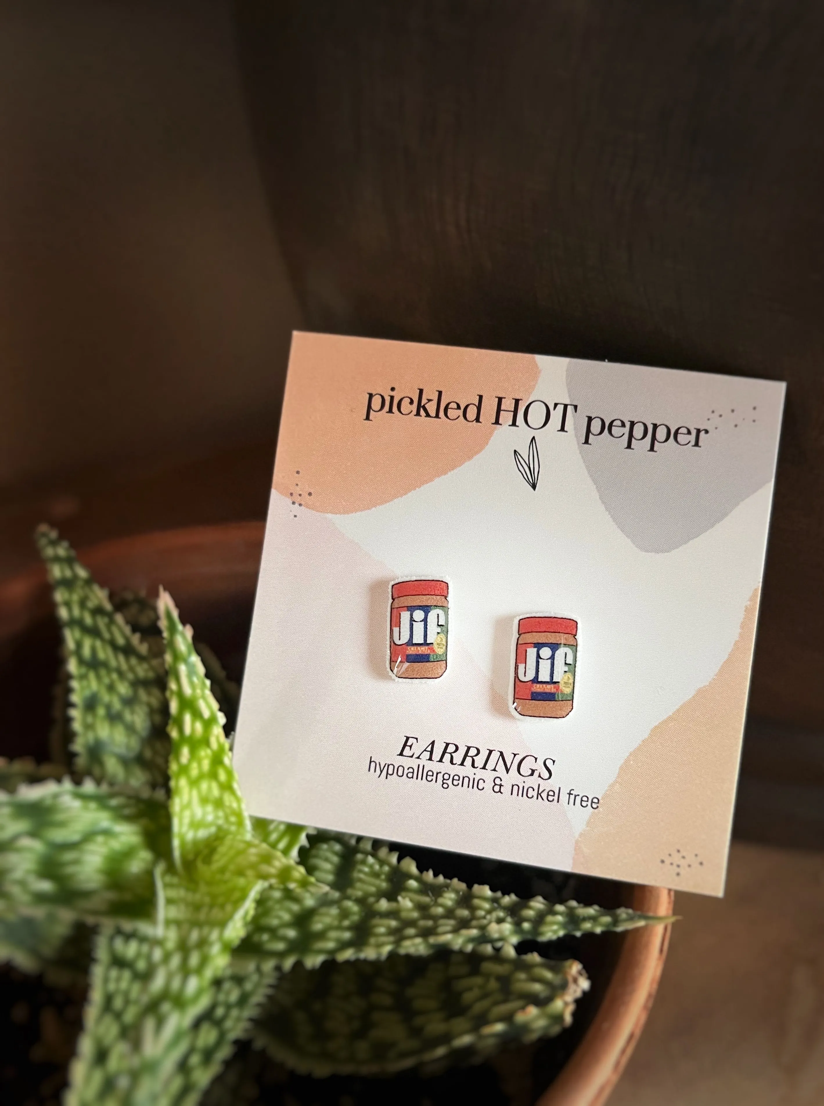 Product image for The one and only peanut butter JIF -  stud earrings