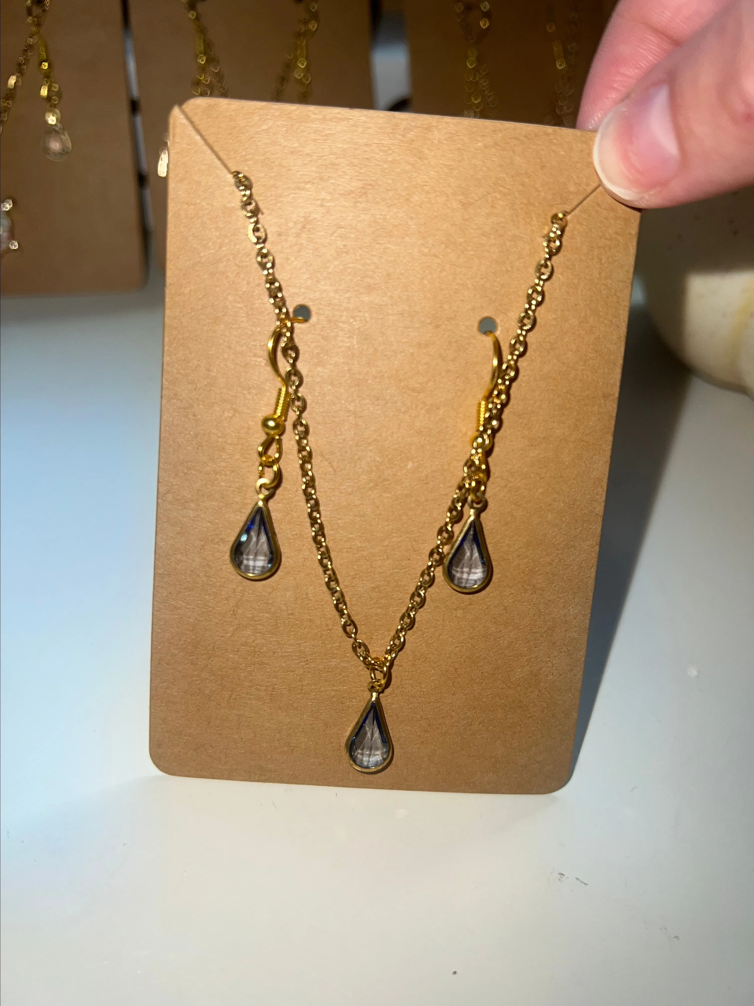 Product image for Blue Necklace & earring set #6