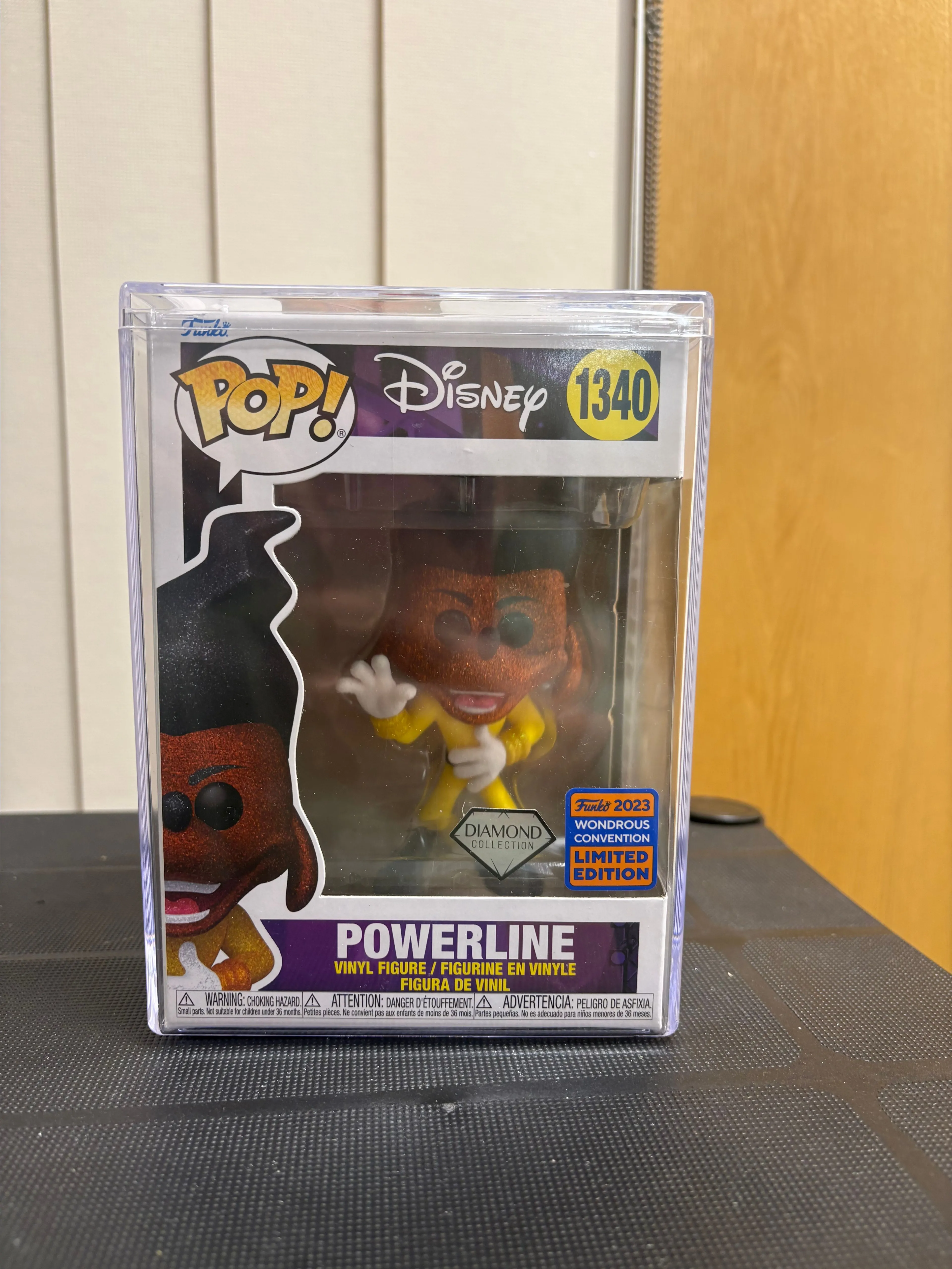 Product image for Funko Pop Disney A Goofy Movie Powerline Diamond Glitter #1340 + Hard Case